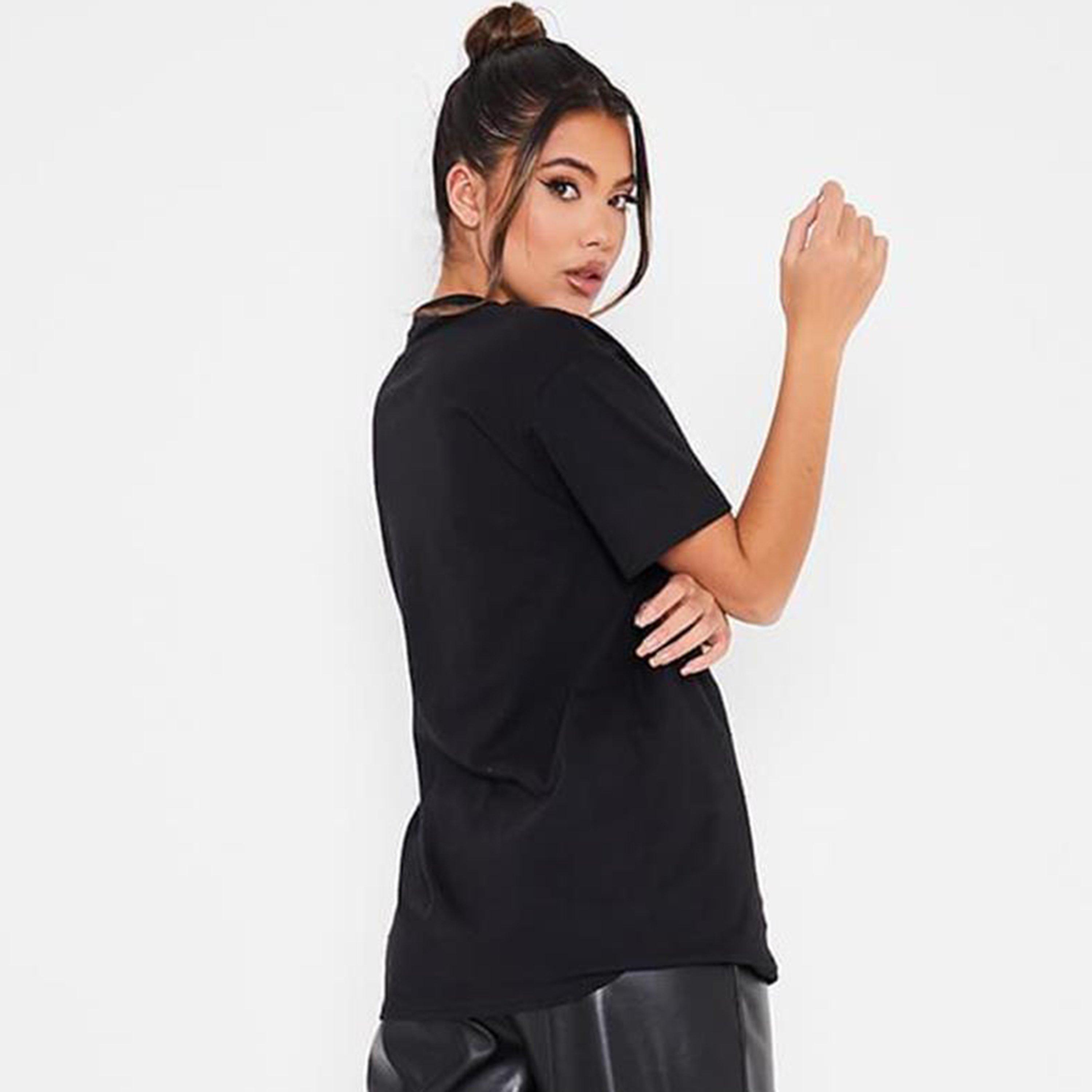 Negro - I Saw It First - ISAWITFIRST Monogram Lips Oversized T-Shirt - 4