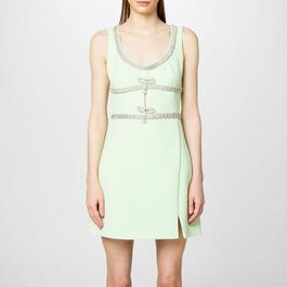 Self Portrait Diamante Bow Trim Mini Dress