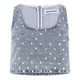 Self Portrait Rhinestone Jean Top