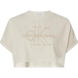Calvin Klein Jeans EMBROIDERED MONOLOGO CROPPED TEE