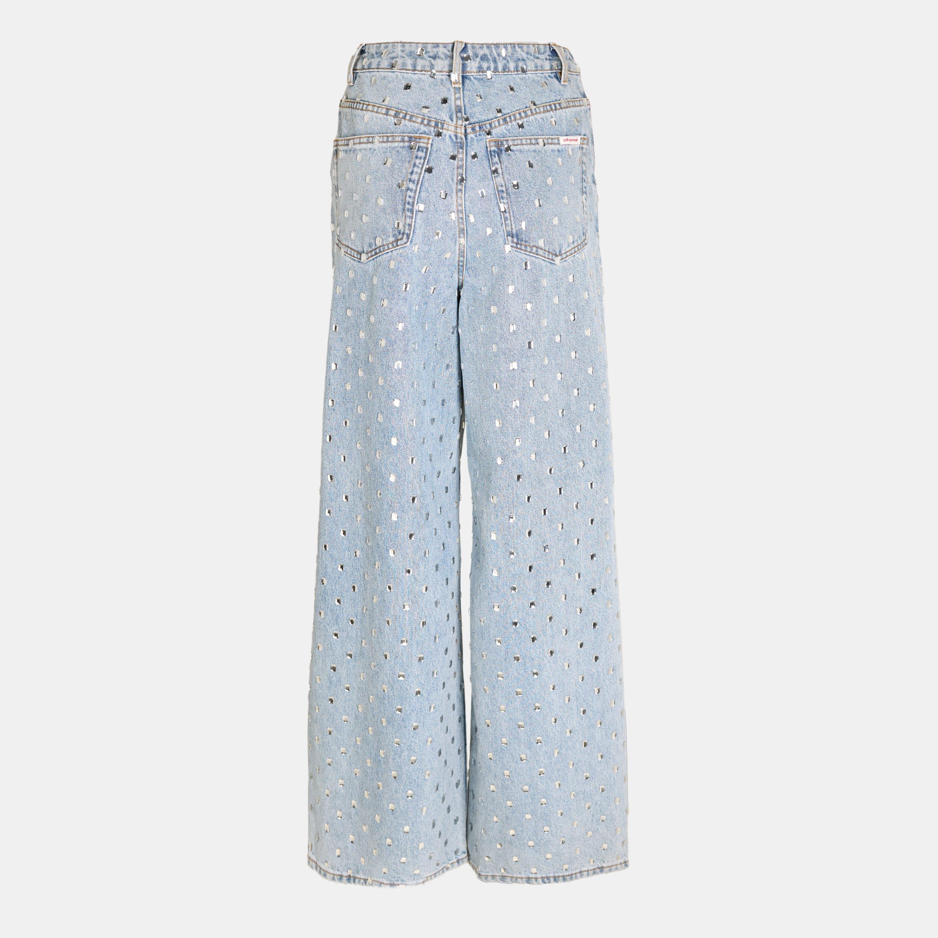 Self Portrait | Rhinestone Jean | Wide Jeans | Cruise Fashion
