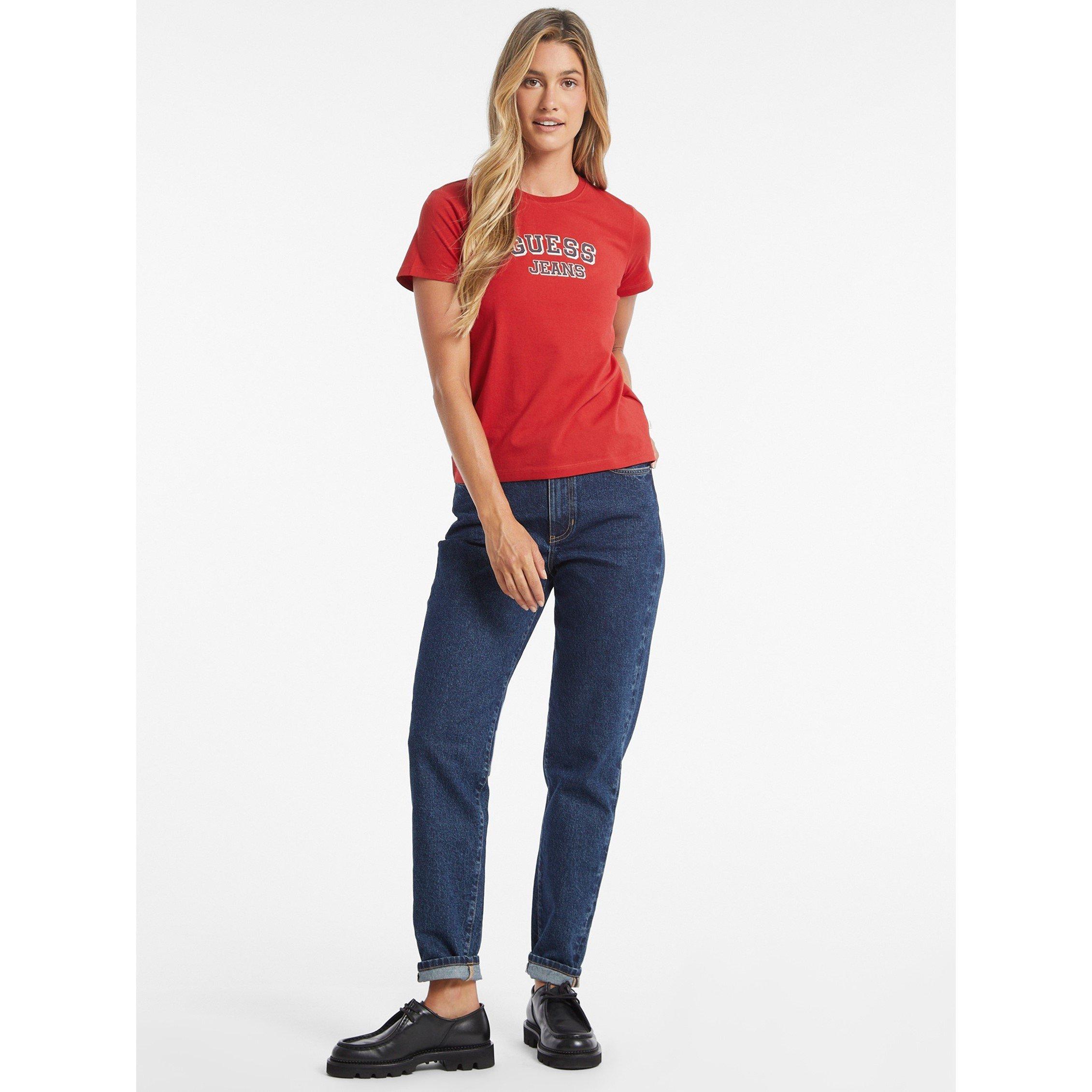 Rugby crvena - Guess - Women's Varsity Logo Regular Fit T-Shirt - 4