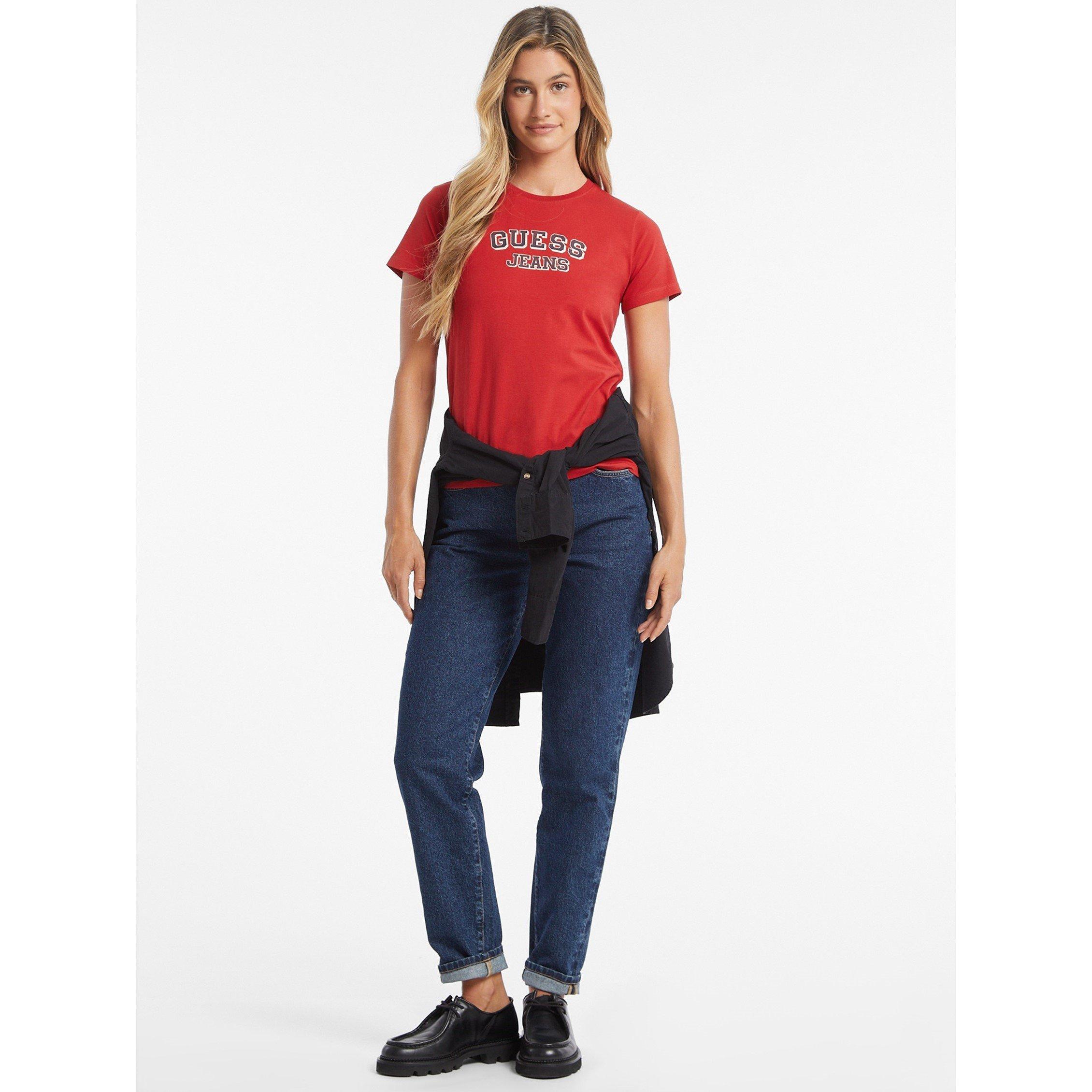 Rugby crvena - Guess - Women's Varsity Logo Regular Fit T-Shirt - 5
