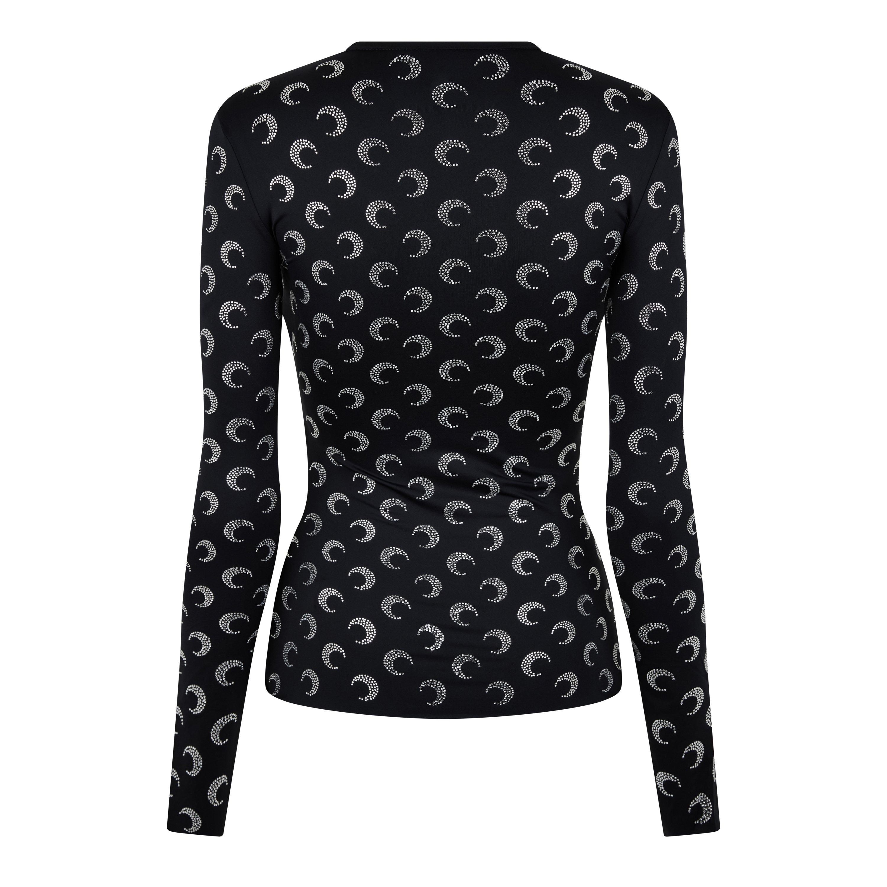 Black Strass - Marine Serre - Women's Rhinestone Moon Long-Sleeve T-Shirt - 2