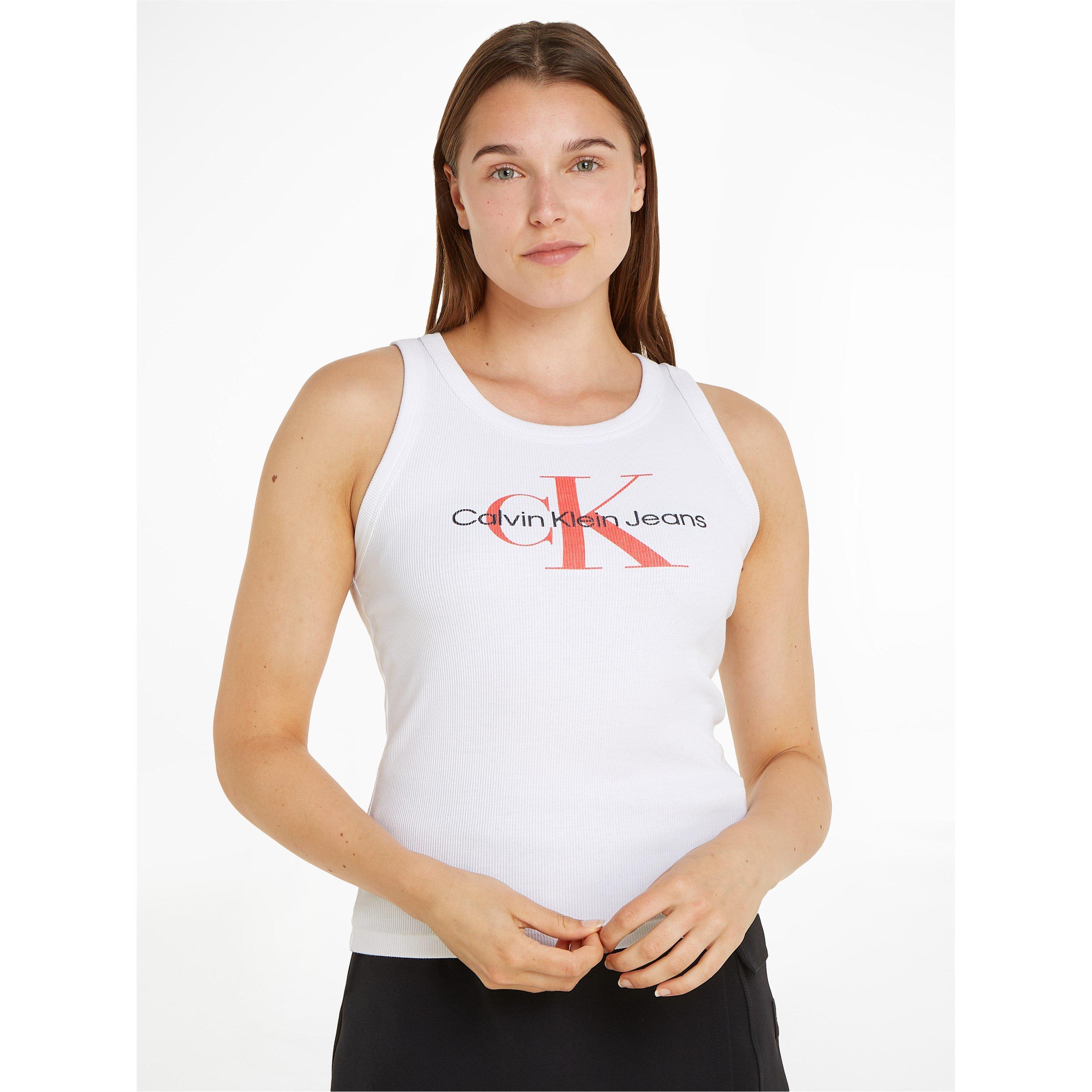 Bright White - Calvin Klein Jeans - Archival Monologo Tank Top - 2