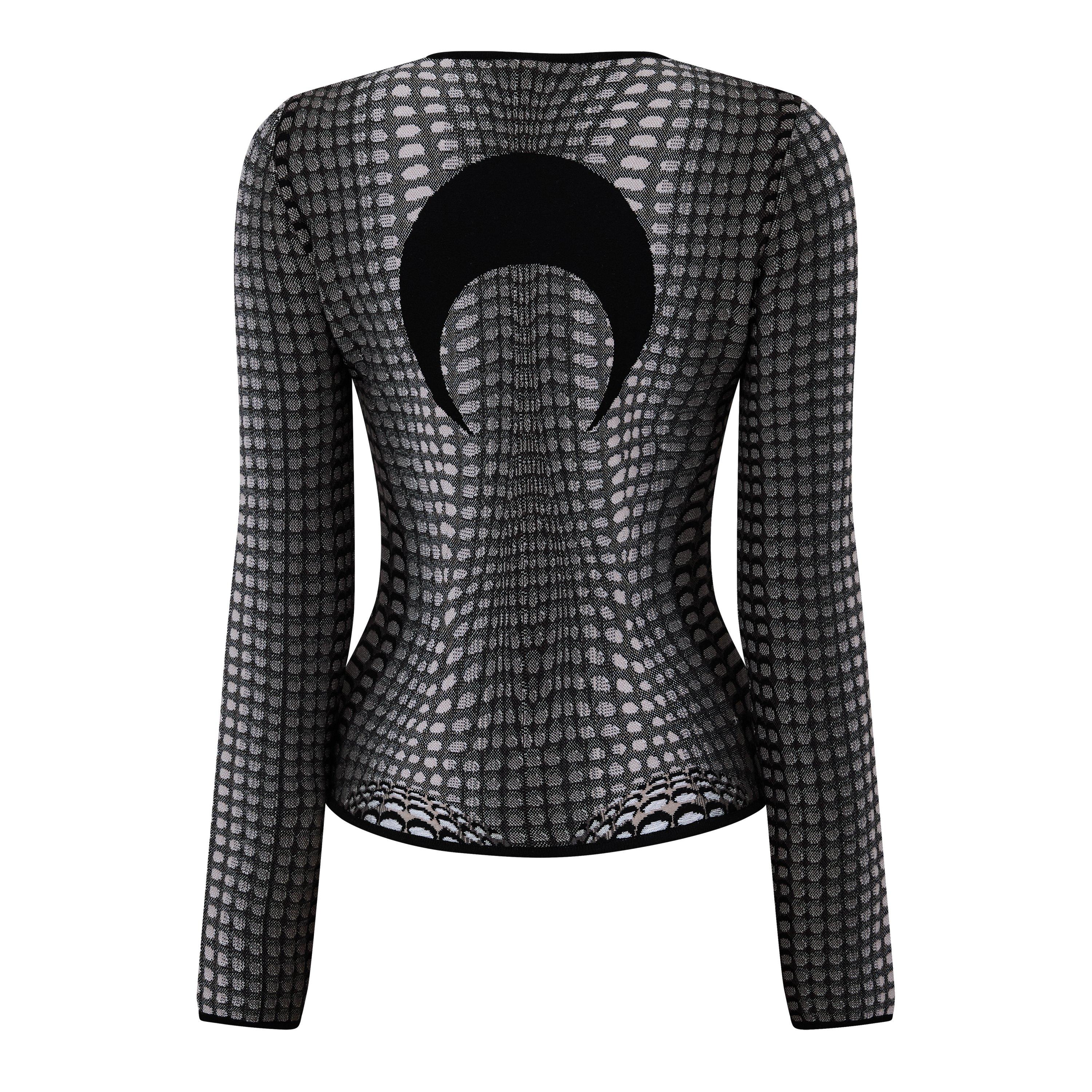 Stone Grey - Marine Serre - Moon Jacquard Knit Top - 6