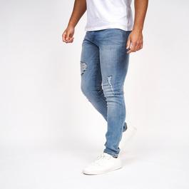 Crosshatch Kinistion Distressed Jeans Mens