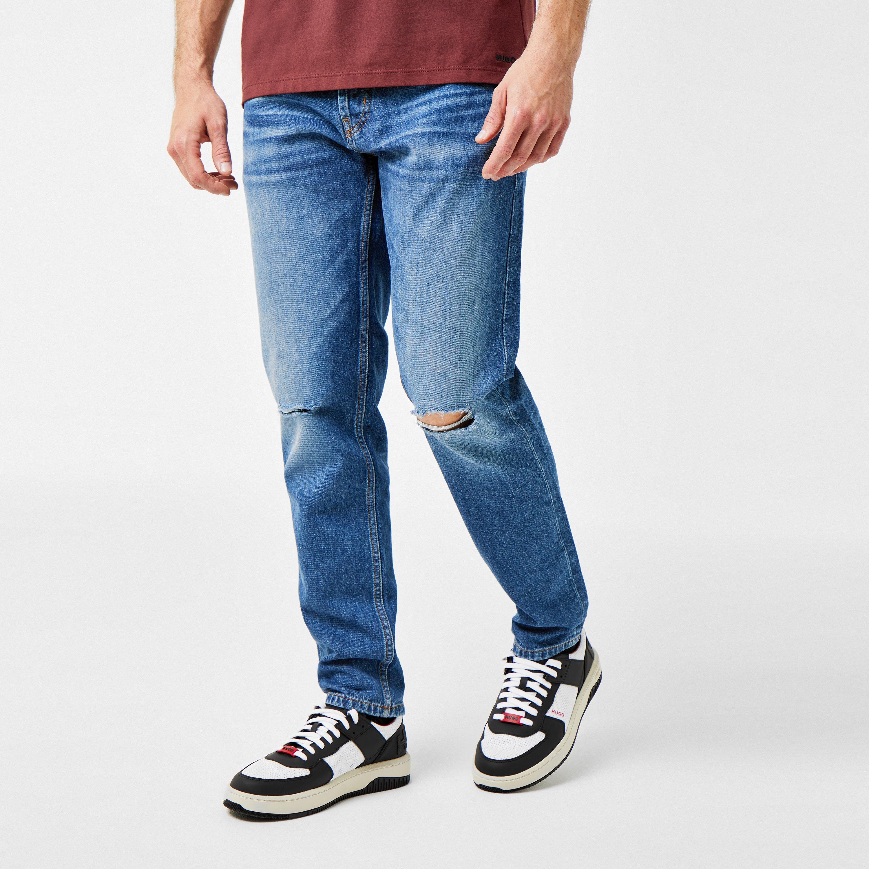 Medium Blue 420 - Hugo - Rip Tapered Jeans - 2