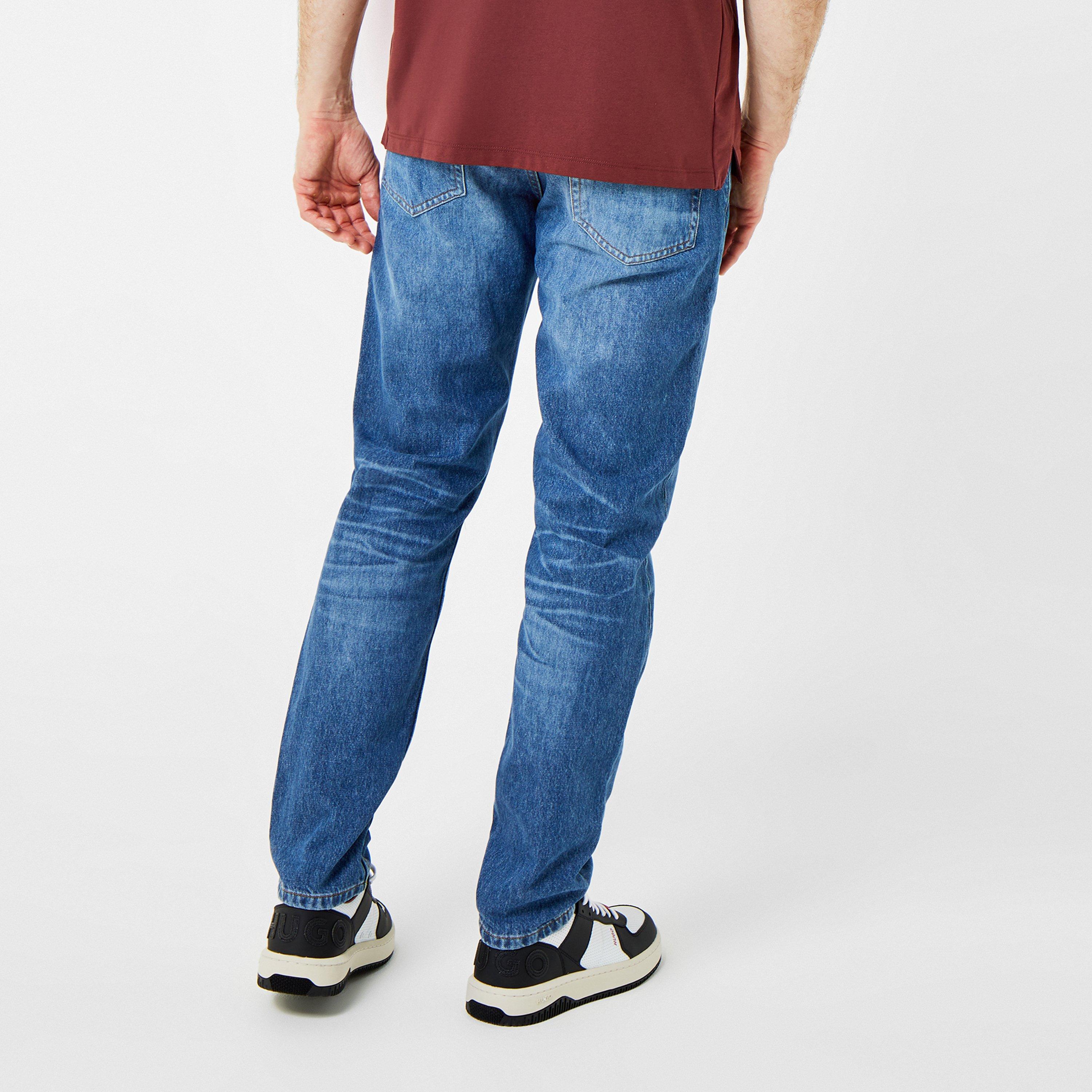 Medium Blue 420 - Hugo - Rip Tapered Jeans - 3