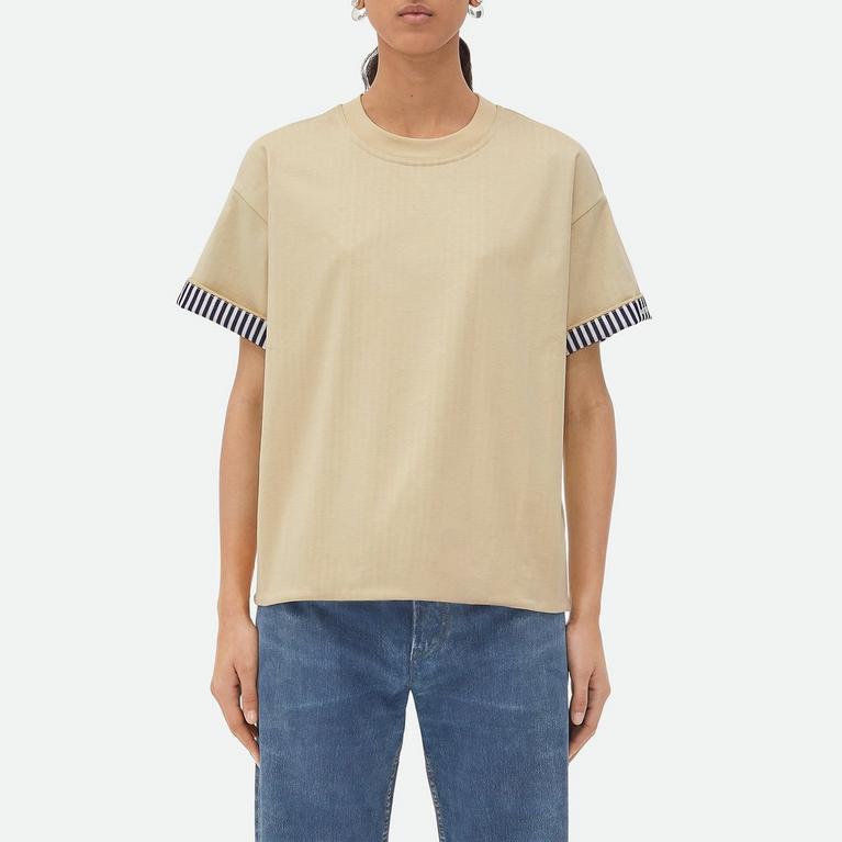Bottega Veneta | Double Layer Striped Cotton T-Shirt Bottega Veneta | Double Layer Striped Cotton T-Shirt