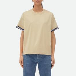 Bottega Veneta Double Layer Striped Cotton T Shirt