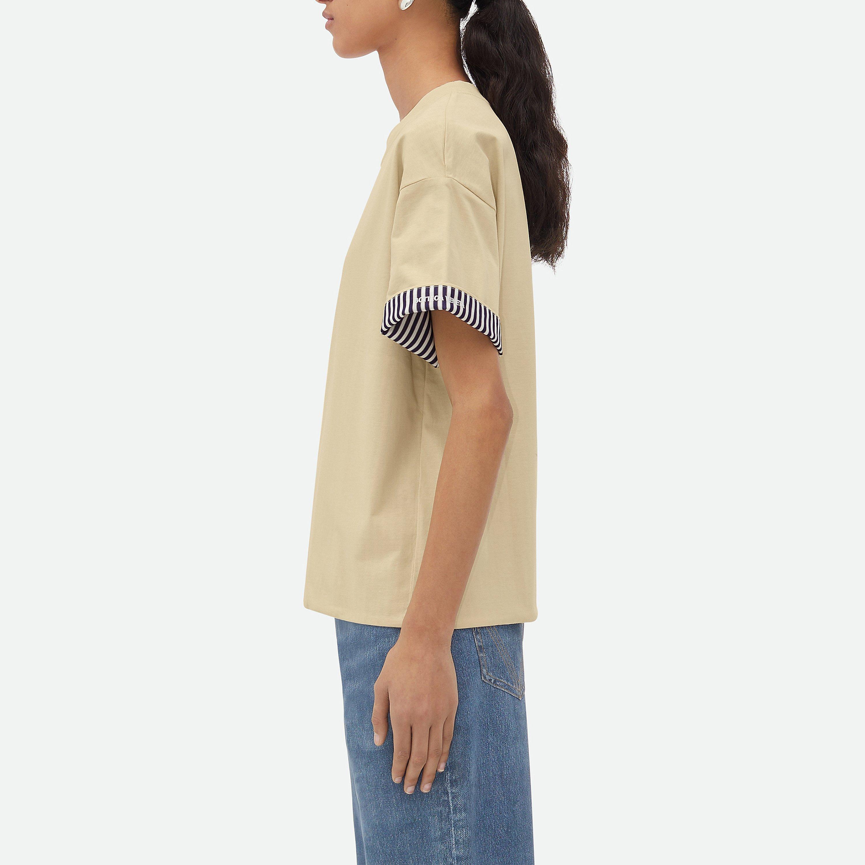 Bottega Veneta | Double Layer Striped Cotton T-Shirt