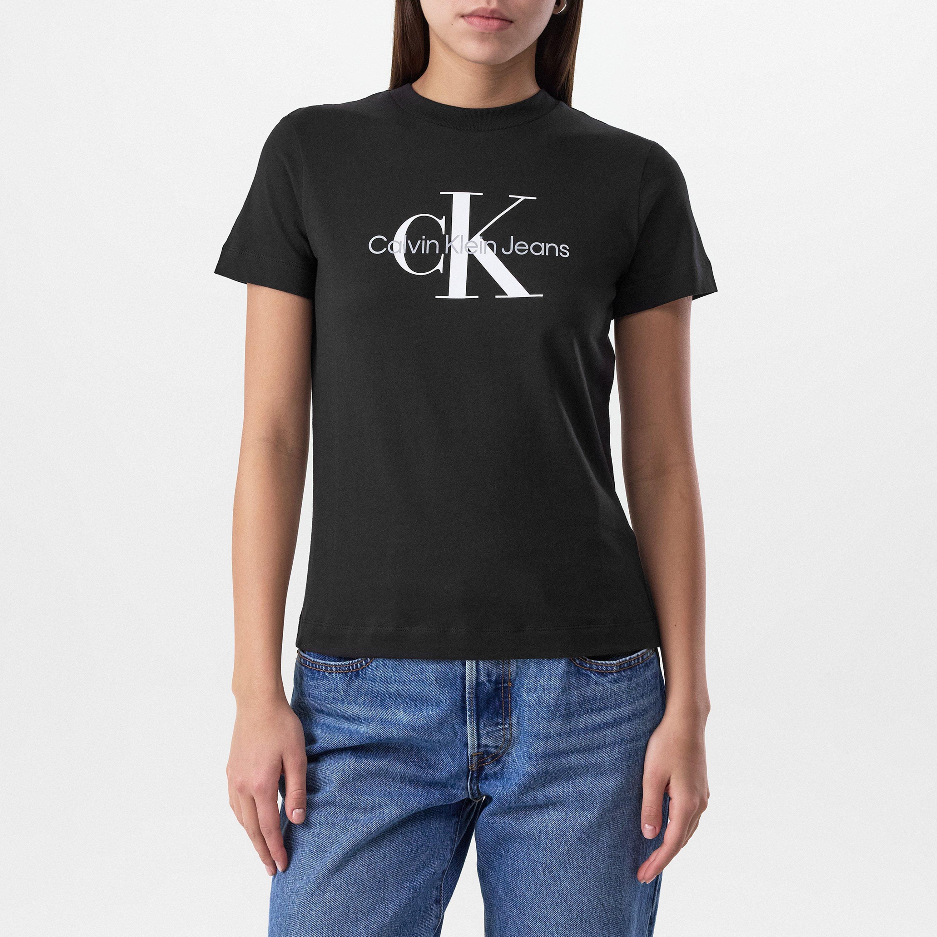 Calvin Klein Jeans Women's Printed Logo T-Shirt - Ck Black - 18 (2XL)