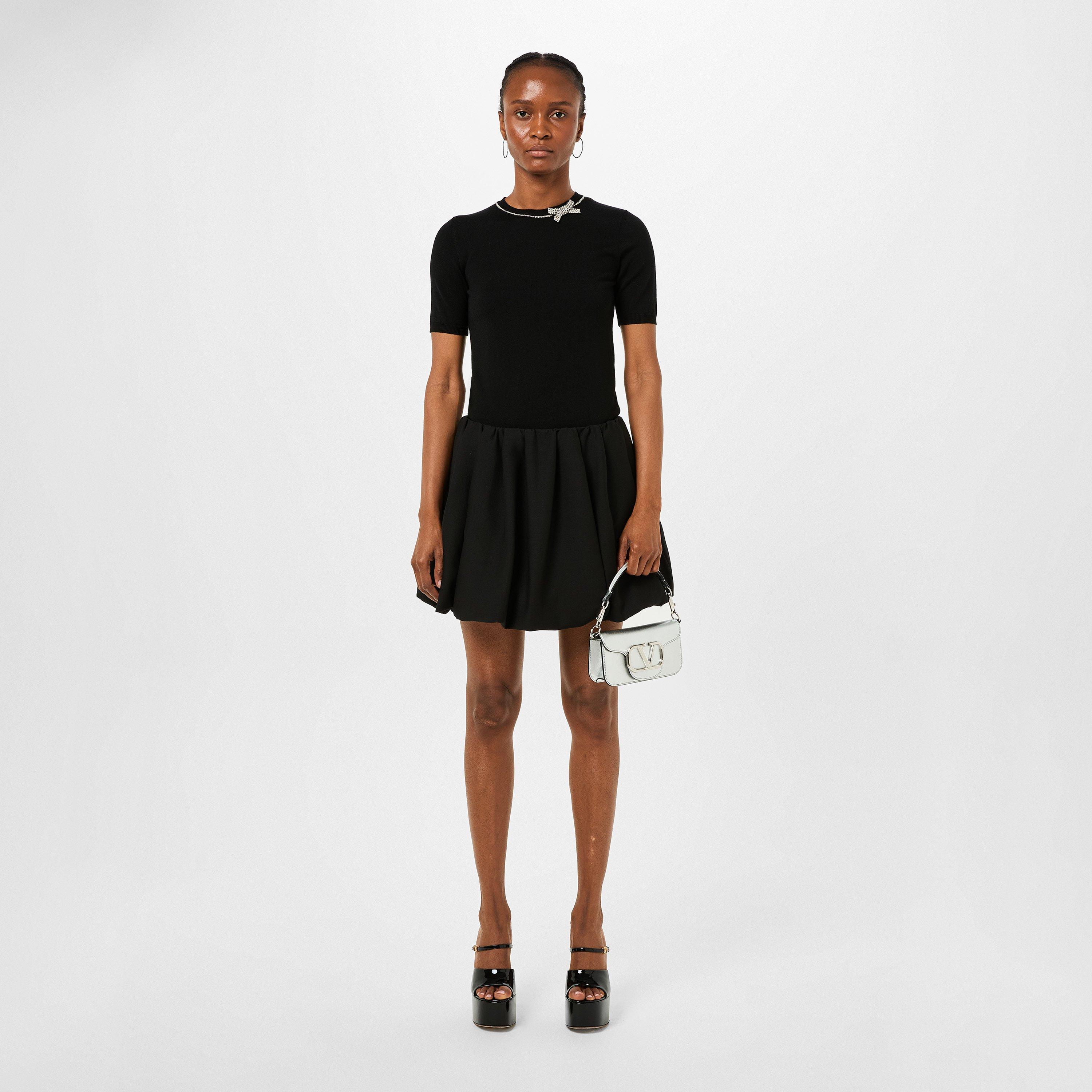 Nero - Valentino - Women's Embroidered Wool Fitted Top - 6