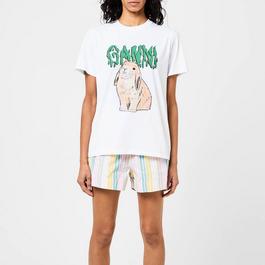 Ganni Graphic Bunny Jersey T Shirt