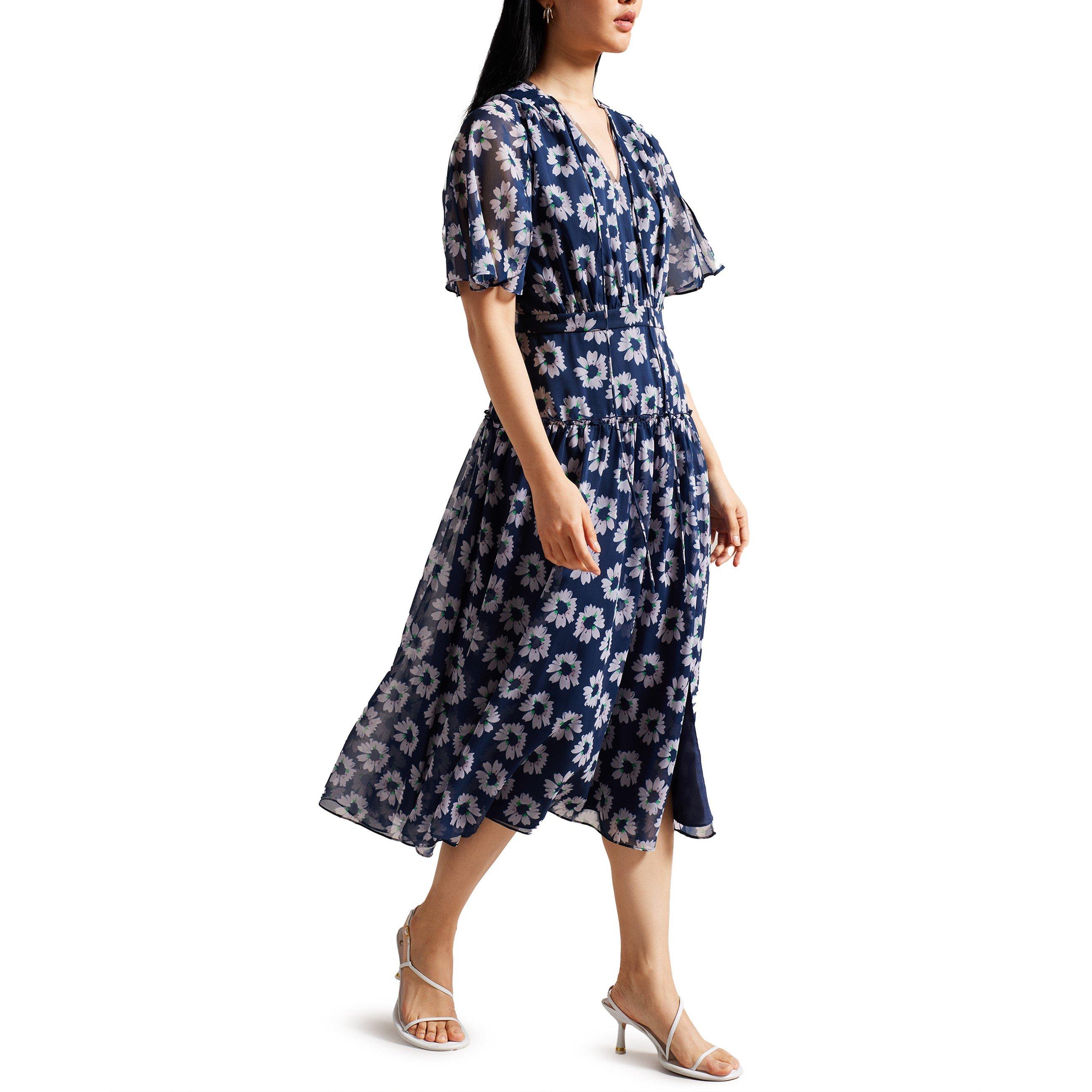 Dunkelblau - Ted Baker - Marllee Flare Tiered Midi Dress - 2