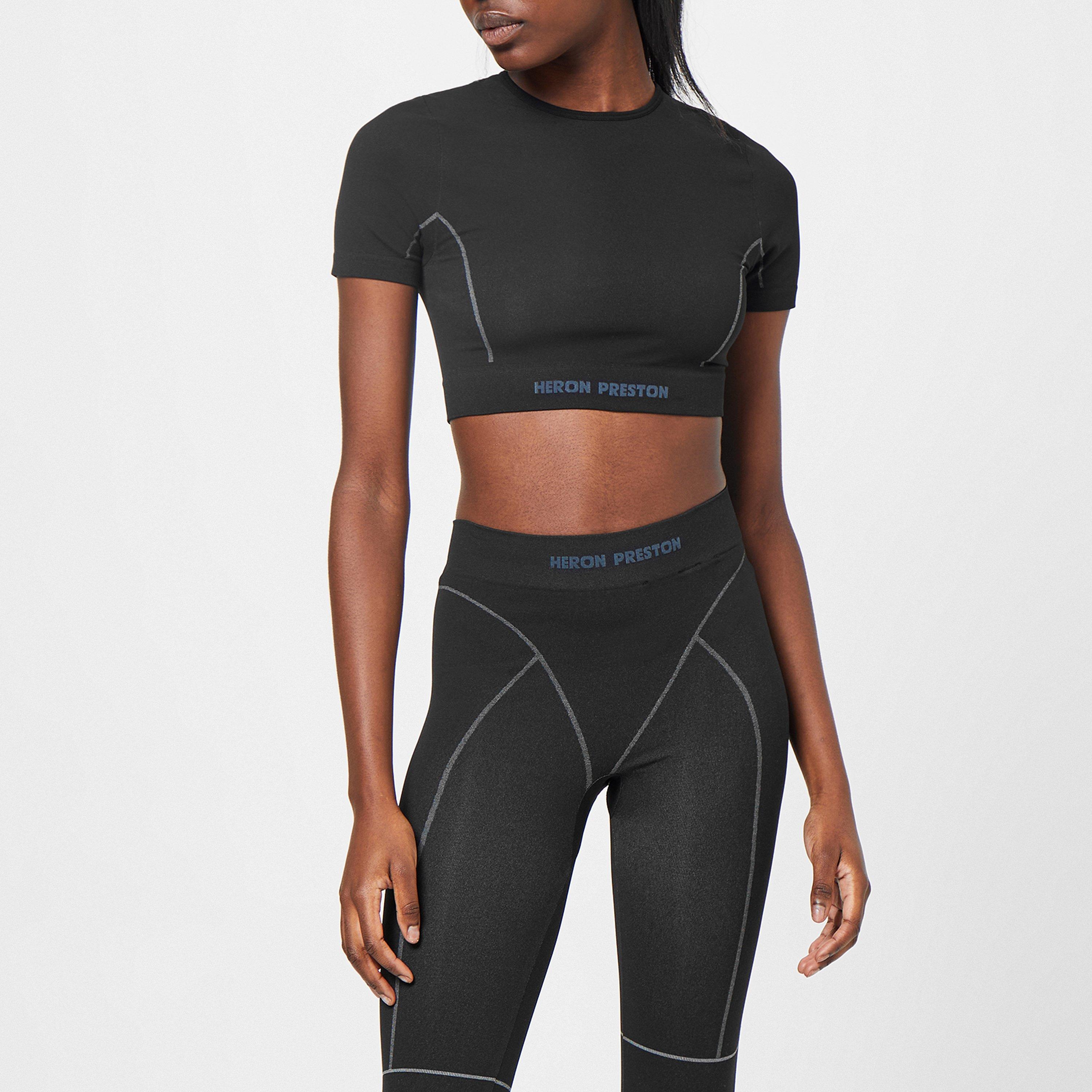 Blk/Blk 1001 - Heron Preston - Active Short Sleeve Crop Top - 1