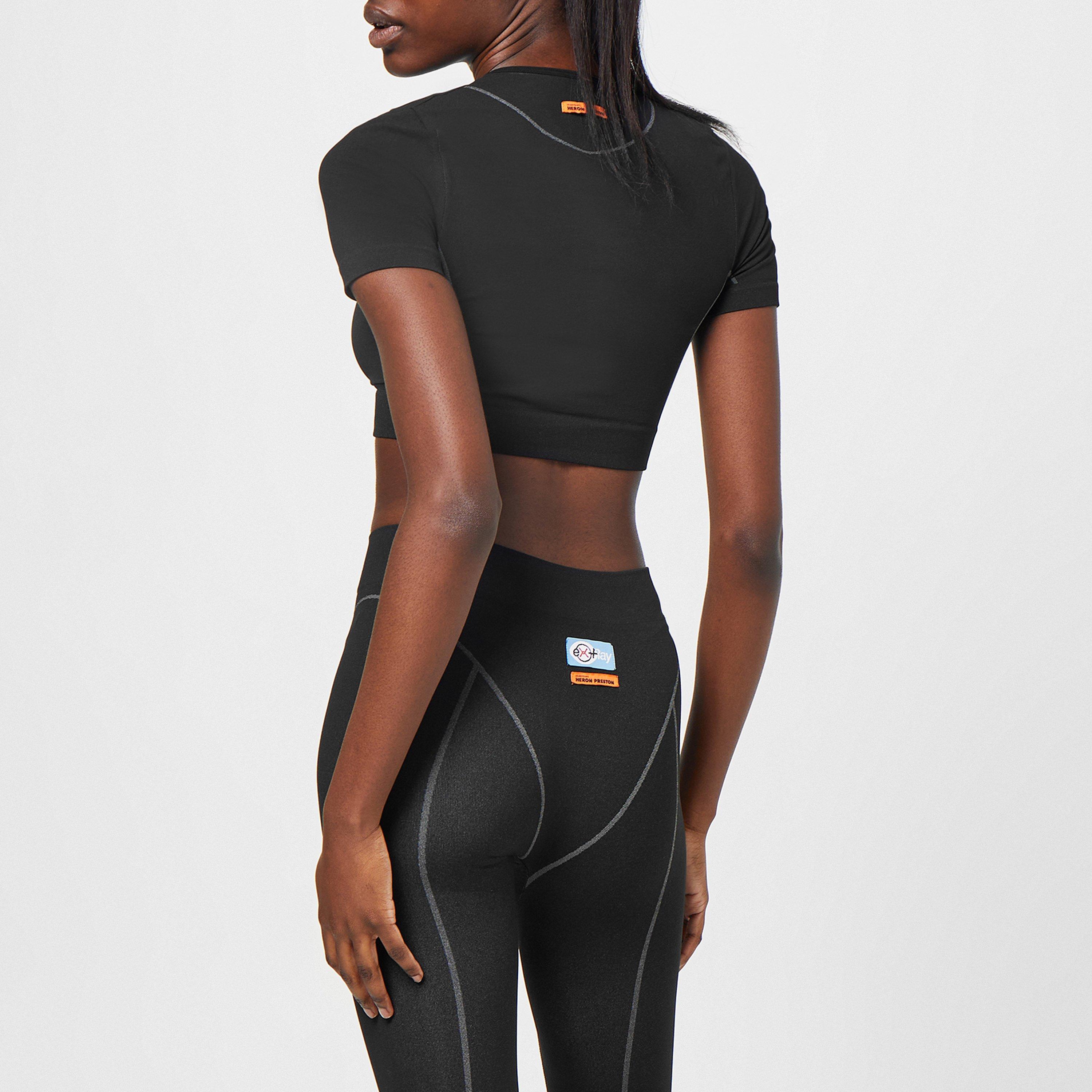 Blk/Blk 1001 - Heron Preston - Active Short Sleeve Crop Top - 2