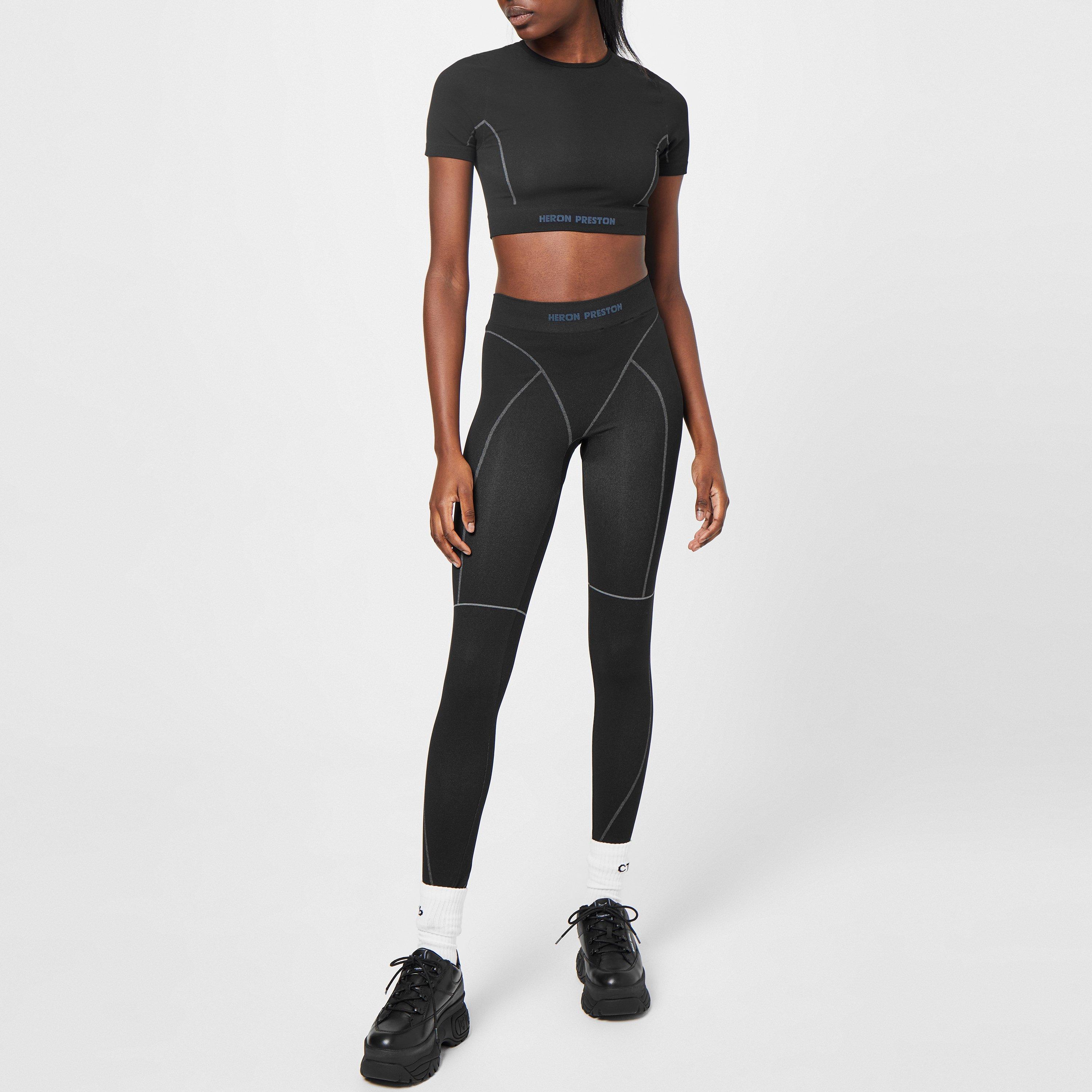 Blk/Blk 1001 - Heron Preston - Active Short Sleeve Crop Top - 4