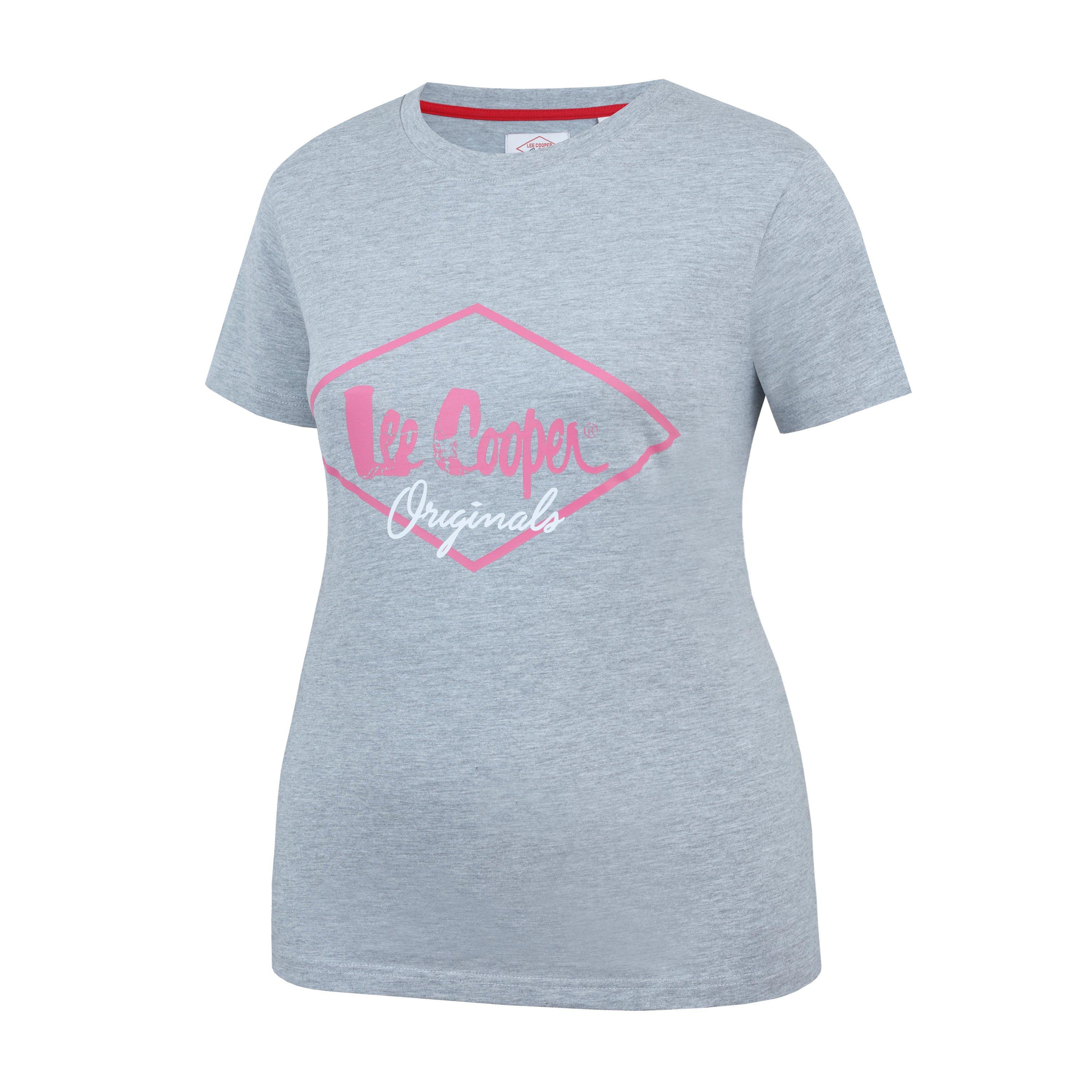 Grey Marl - Lee Cooper - Cooper Diamond T Shirt Ladies - 3