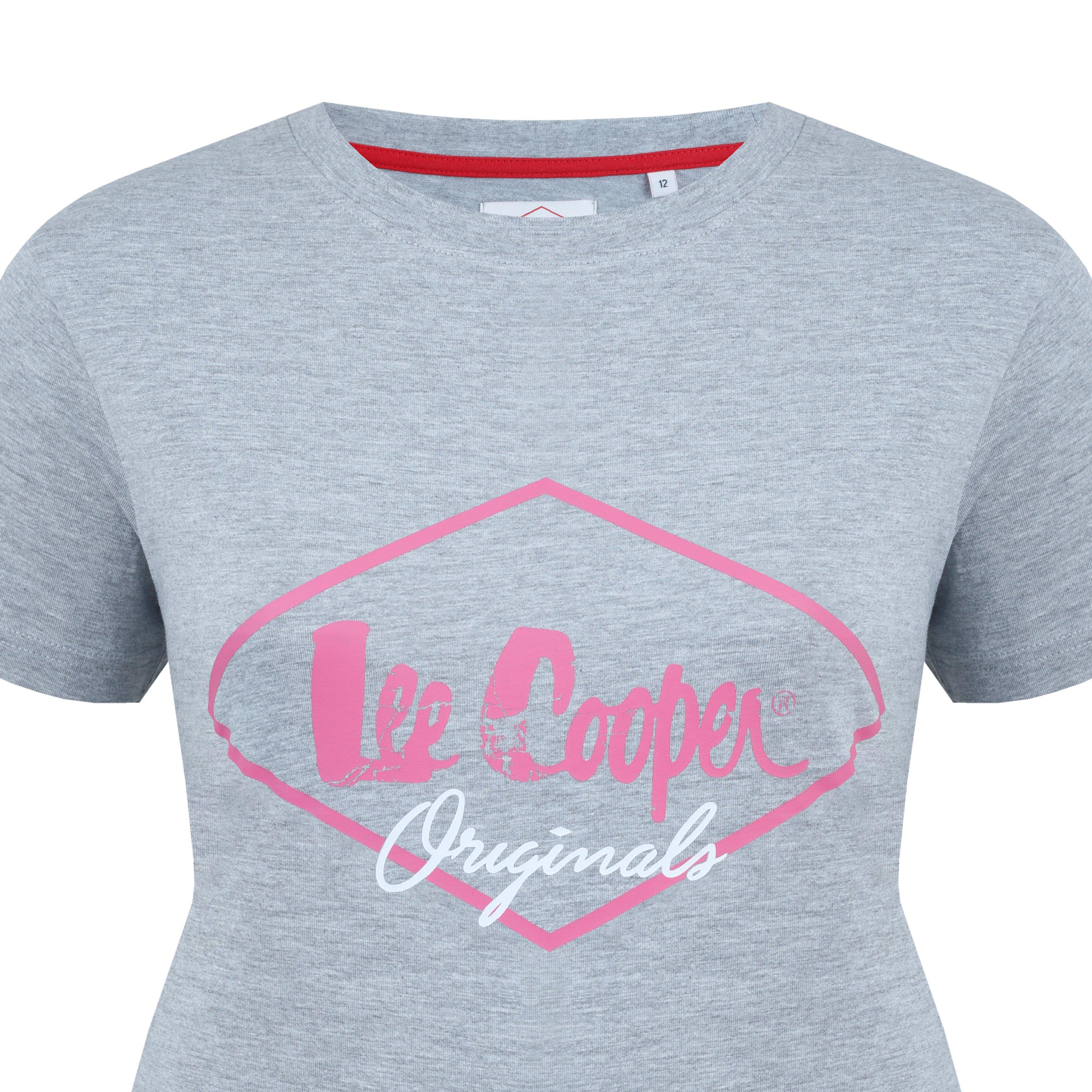 Grey Marl - Lee Cooper - Cooper Diamond T Shirt Ladies - 4