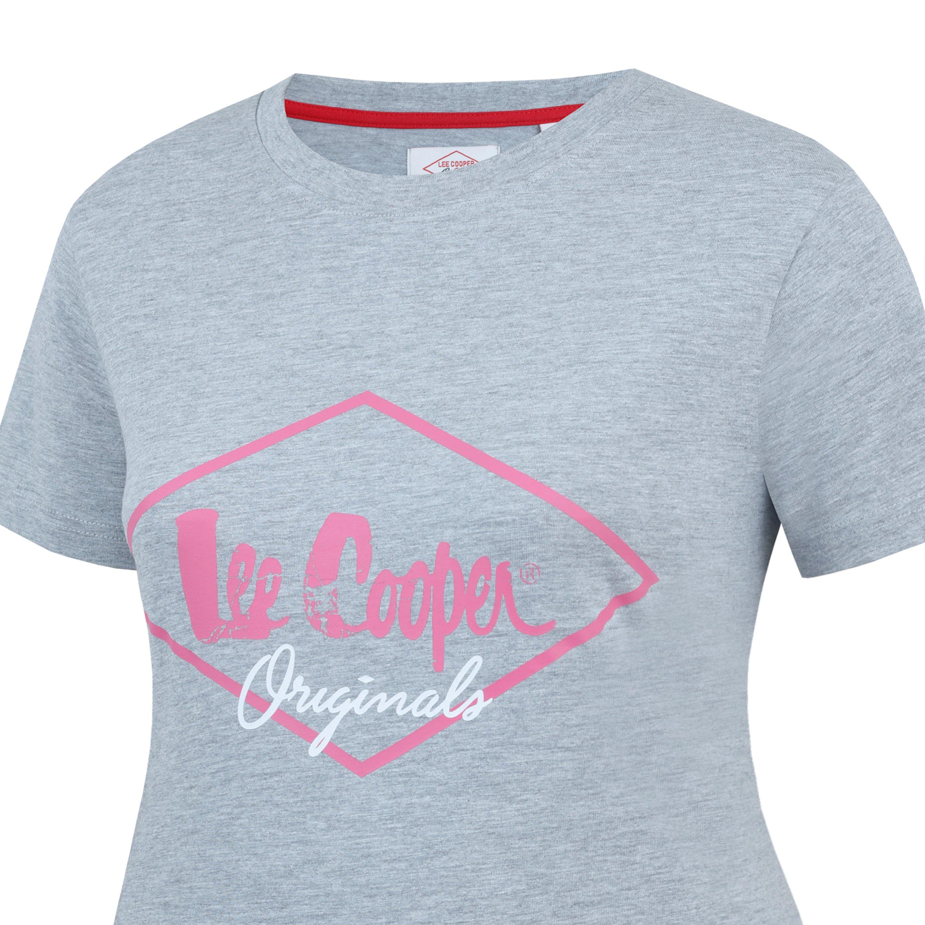 Grey Marl - Lee Cooper - Cooper Diamond T Shirt Ladies - 5