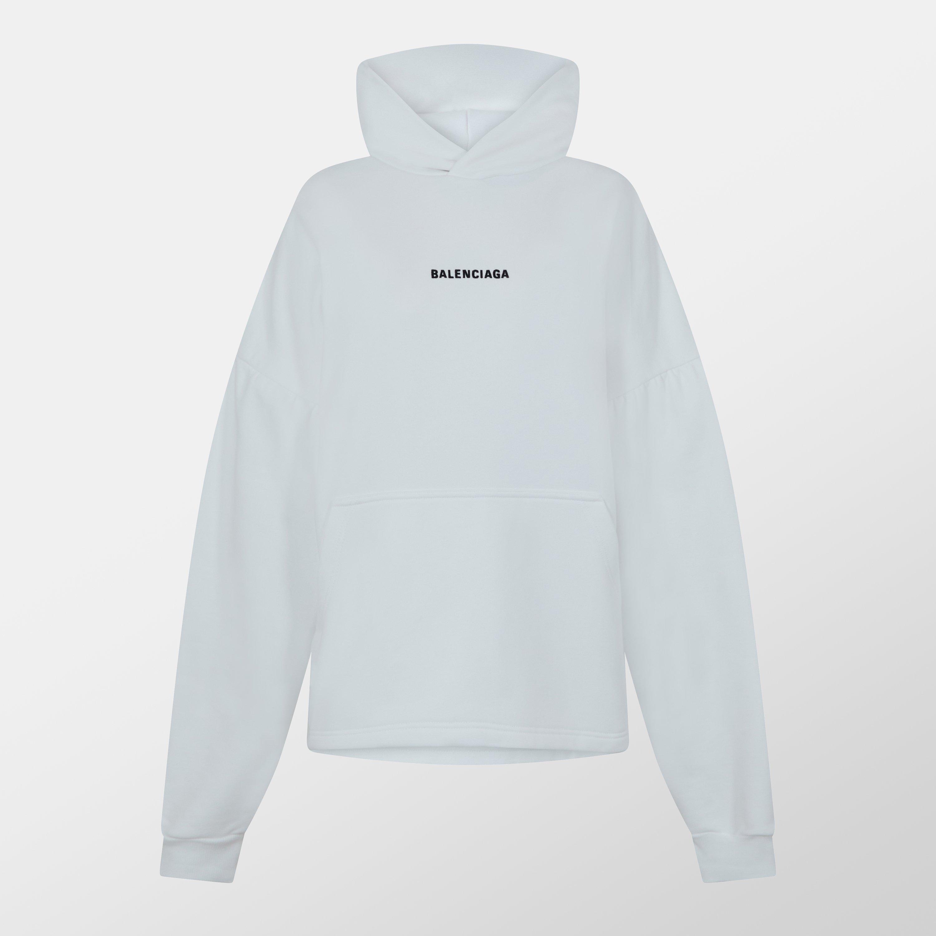 White/Black - Balenciaga - Logo Hoodie - 1