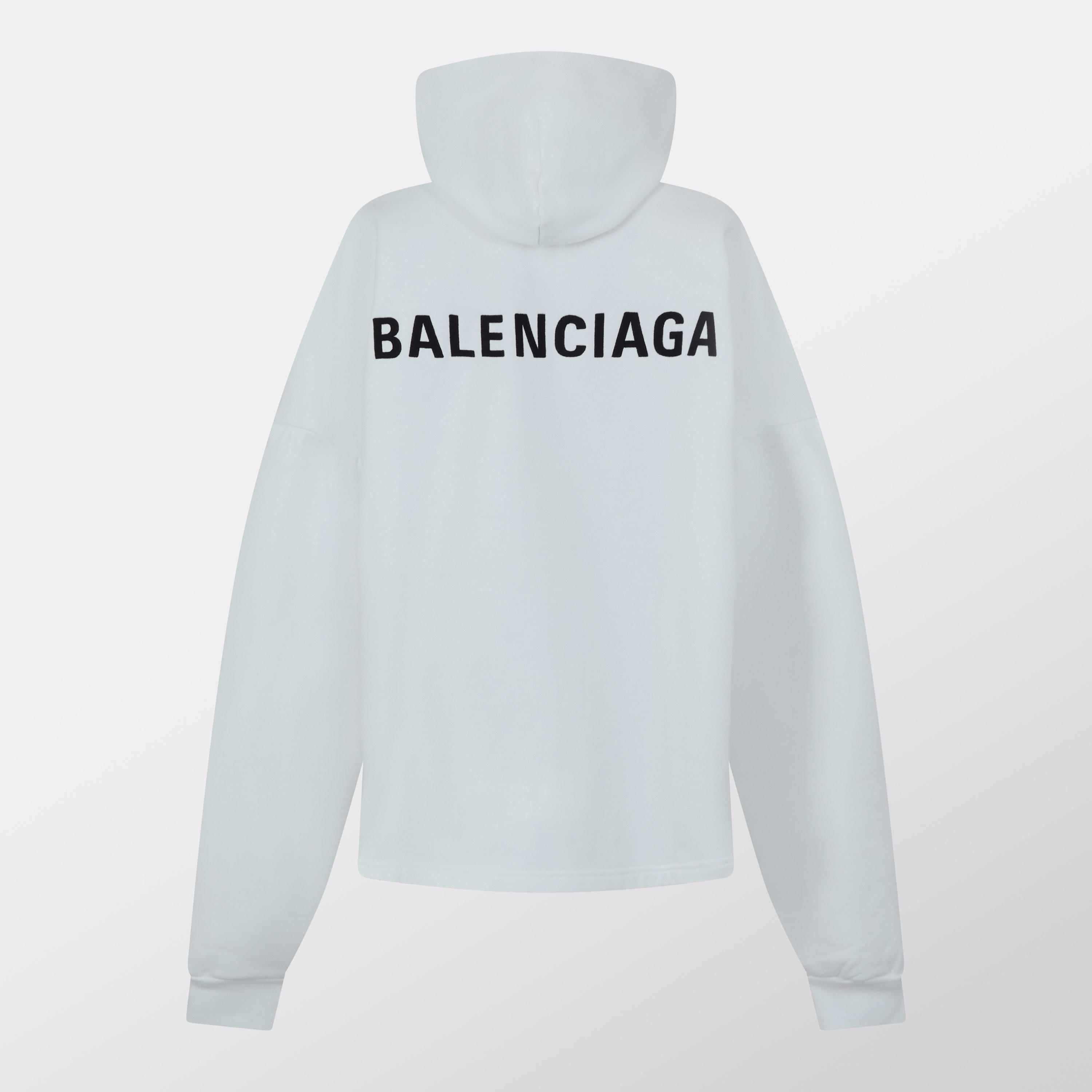 White/Black - Balenciaga - Logo Hoodie - 2
