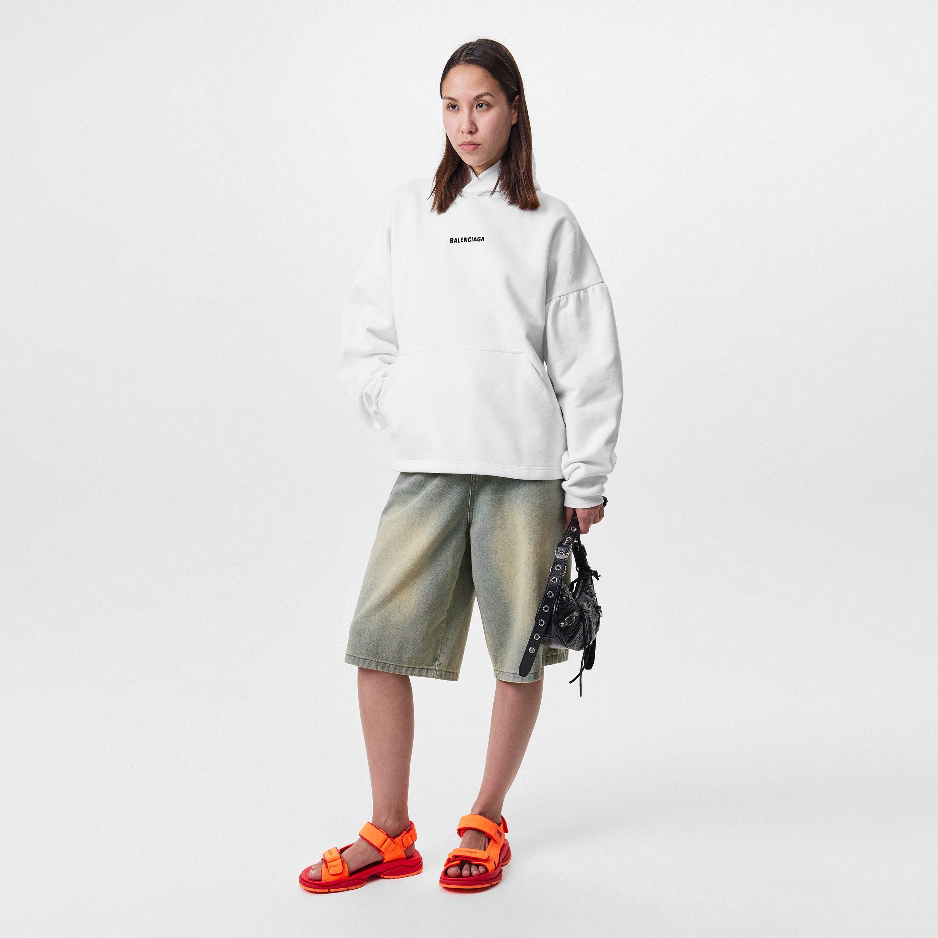 White/Black - Balenciaga - Logo Hoodie - 6