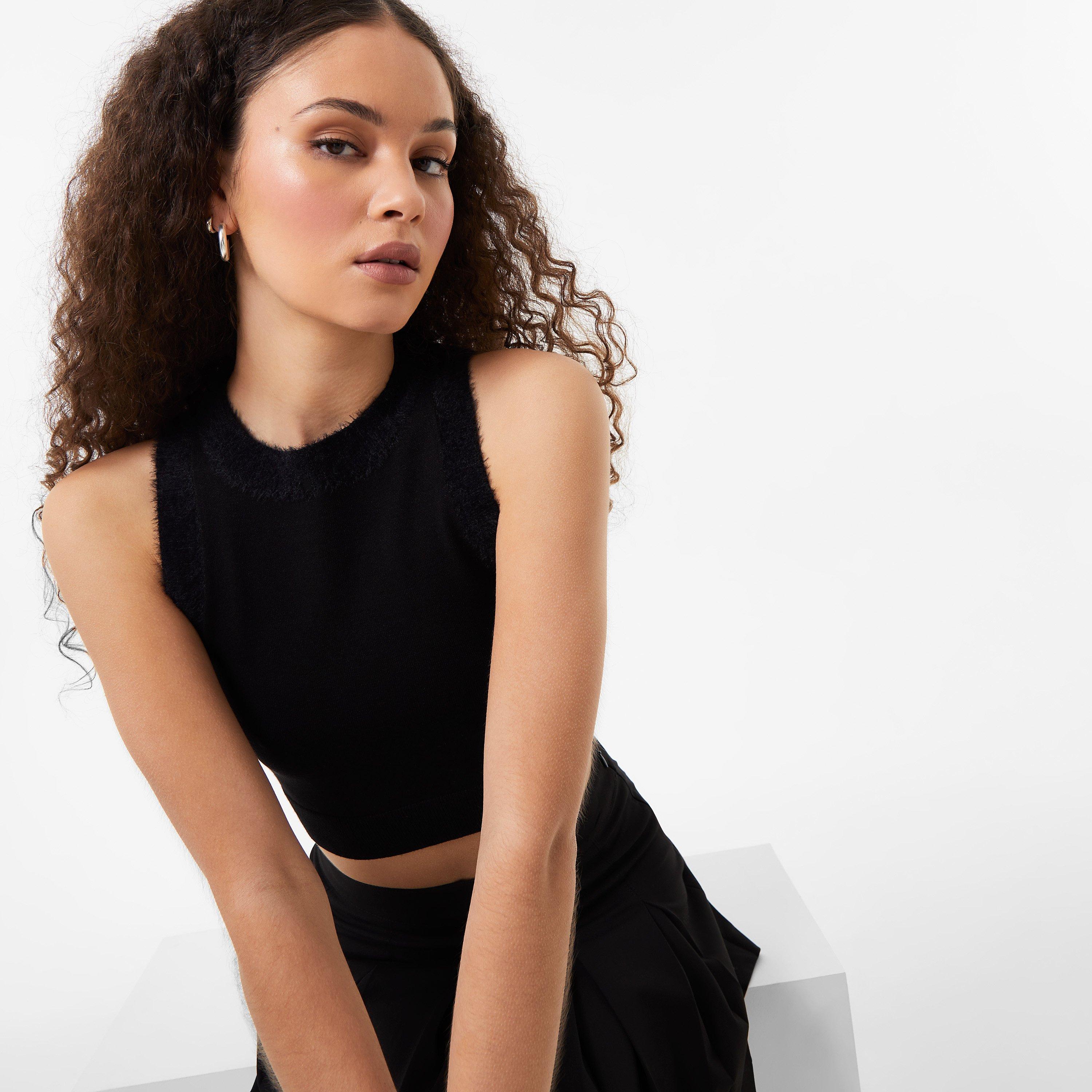ジャック ウィルス Jack Wills 【 Fluffy Trim Tank Women 】 レディース Jack Wills | Fluffy Trim Tank | Knitted Tops | USC