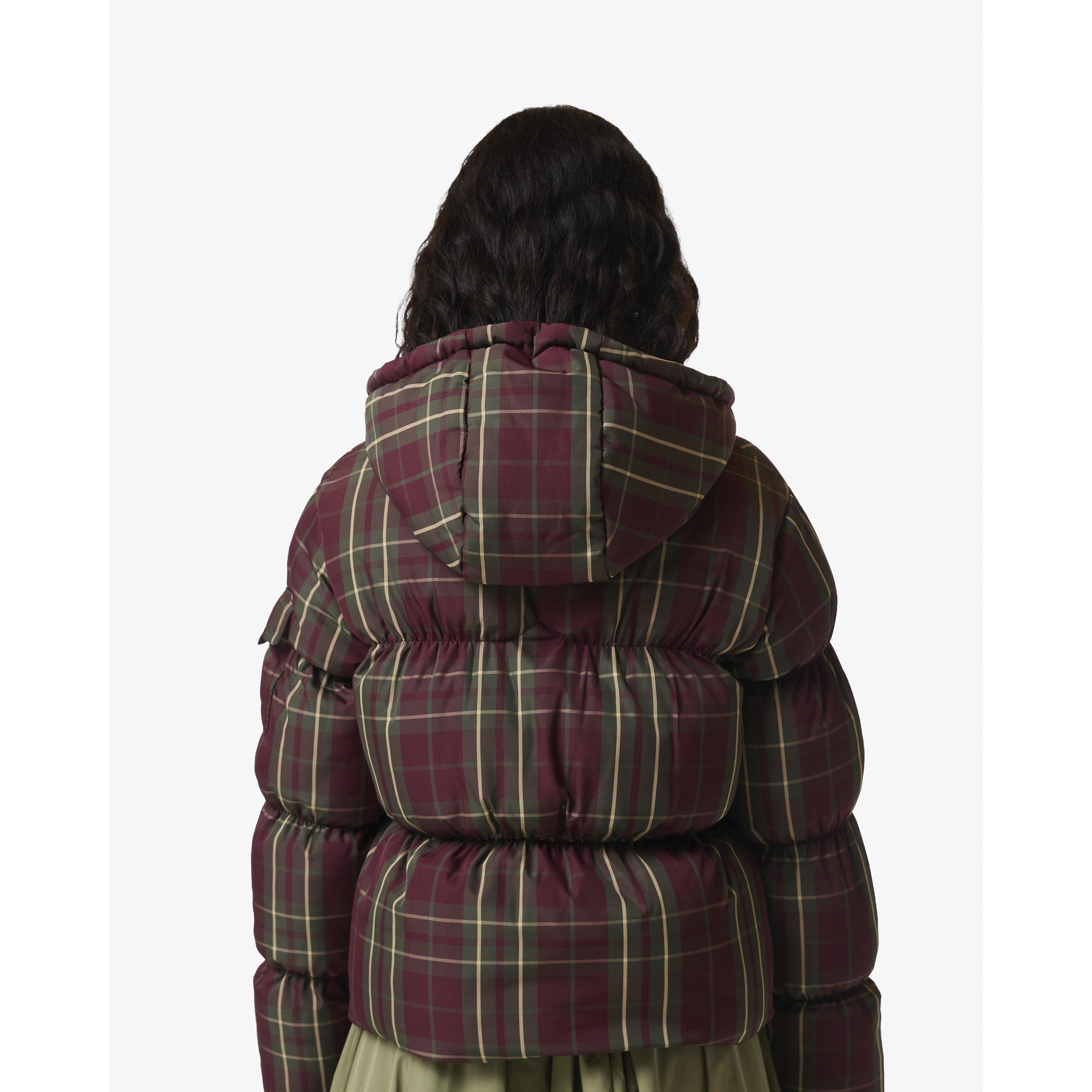 Port Tartan - Hunter - Women's Original Short Puffer Jacket - 3