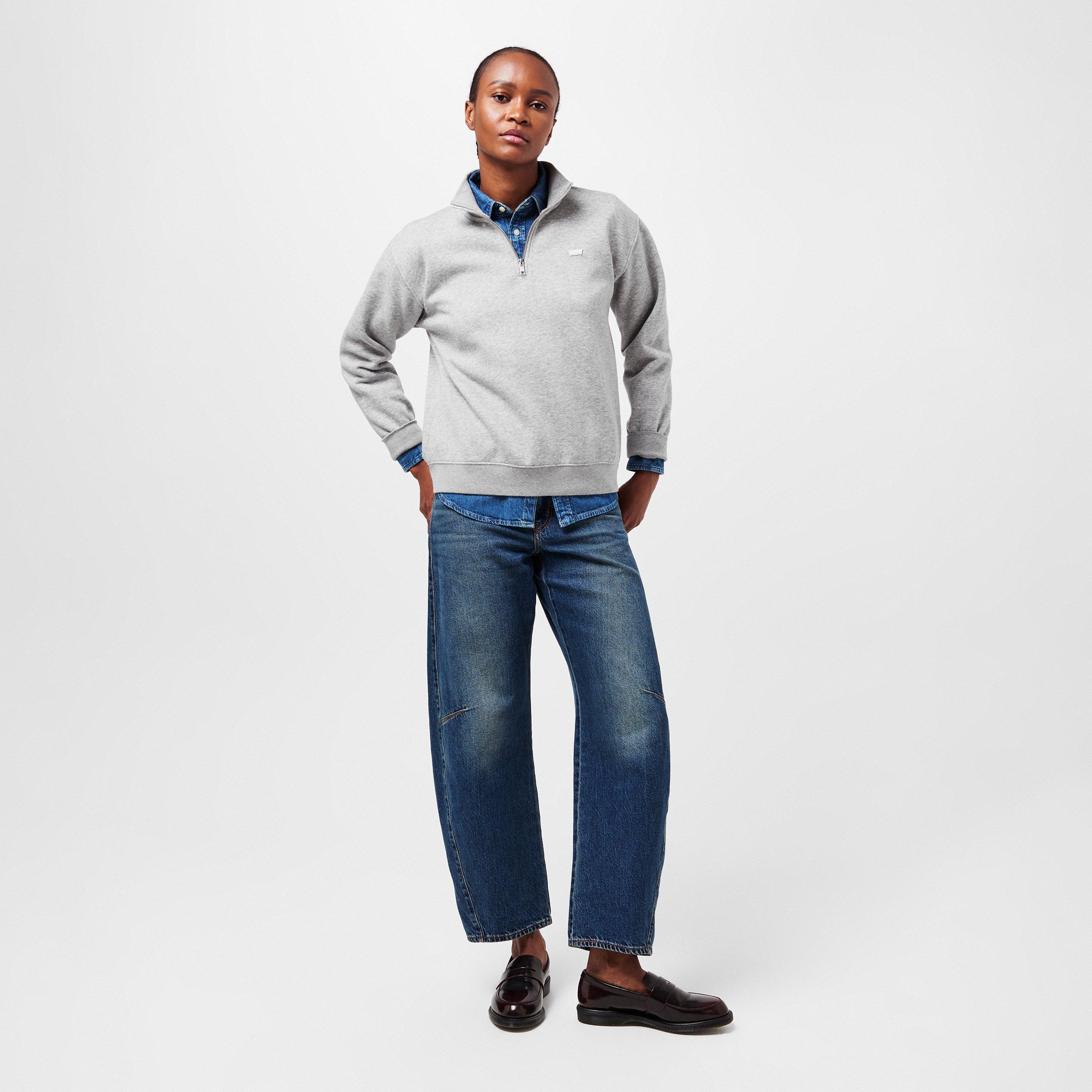 Grey - Levis - Women's quarter Zip Fleece - 6