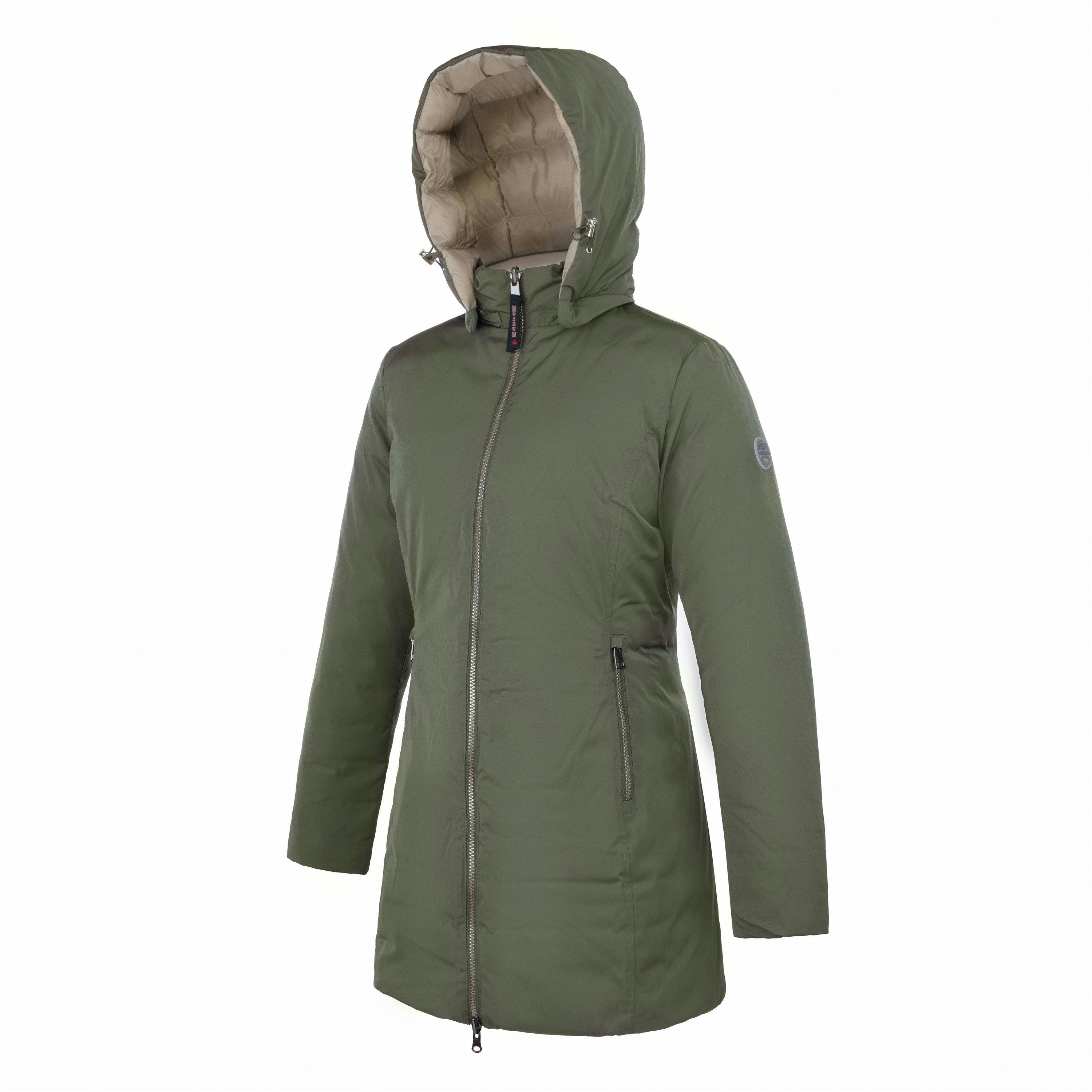 Olive Night - Museum - Women's Reversible Long Puffer Jacket - 3