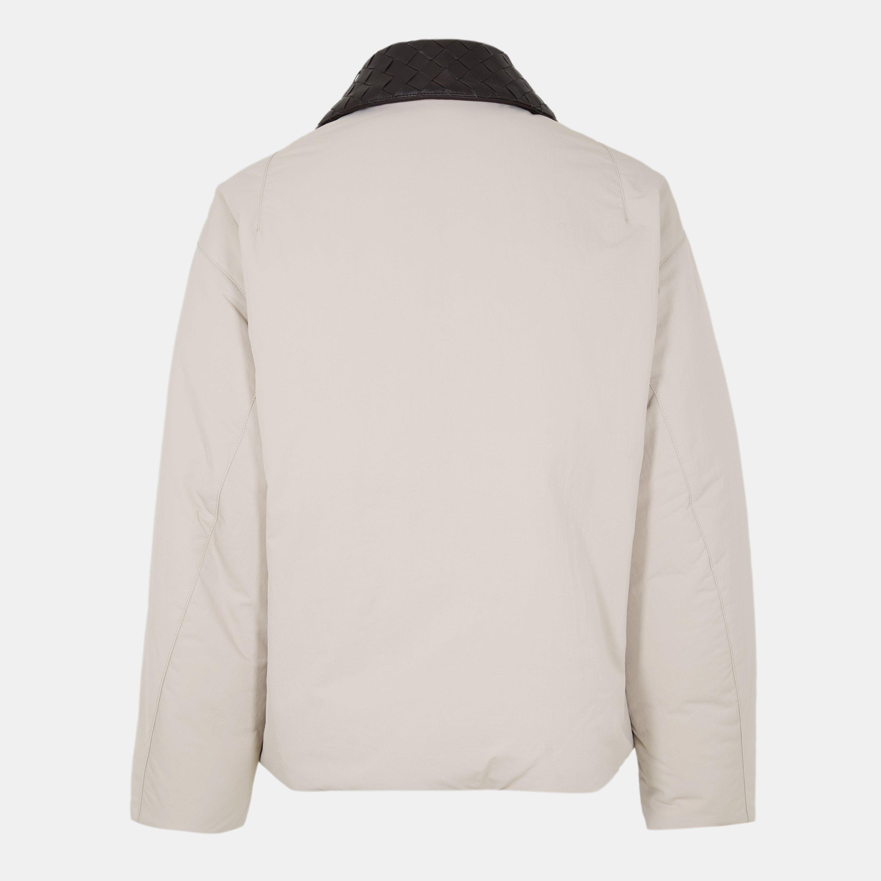 Grey Putty - Bottega Veneta - Women's Tech Long Sleeve Double Zip Short Puffer Jacket - 2