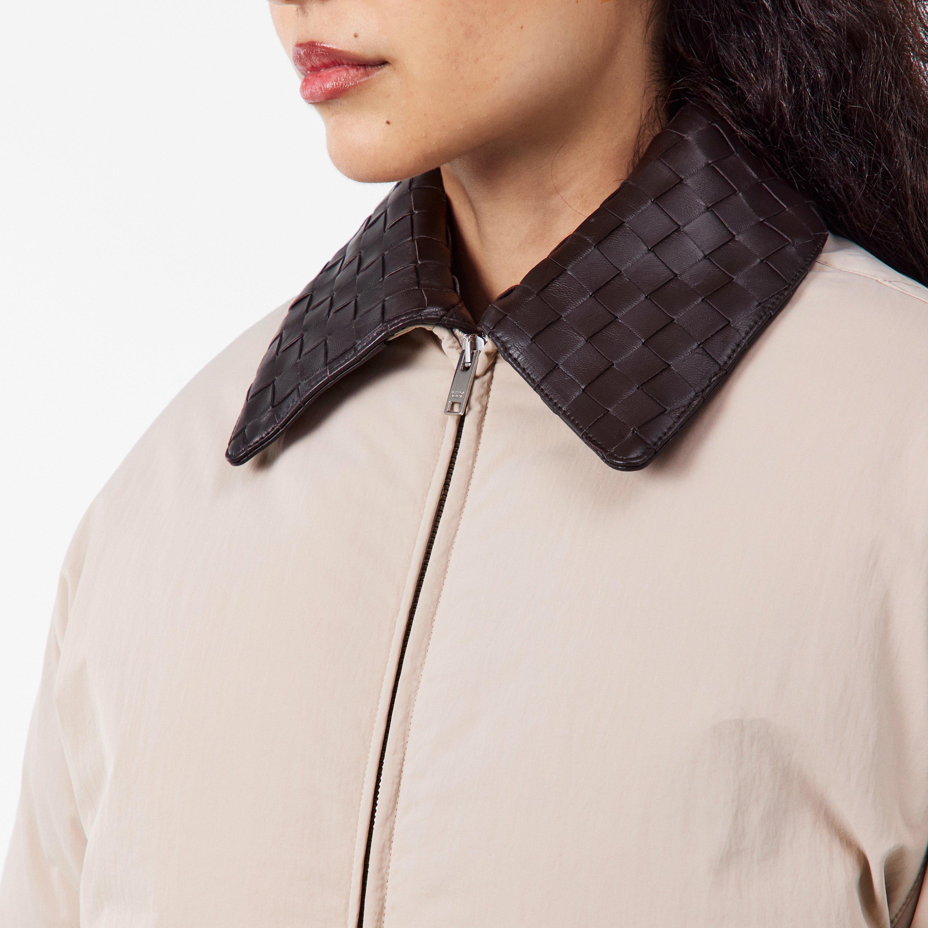 Grey Putty - Bottega Veneta - Women's Tech Long Sleeve Double Zip Short Puffer Jacket - 5