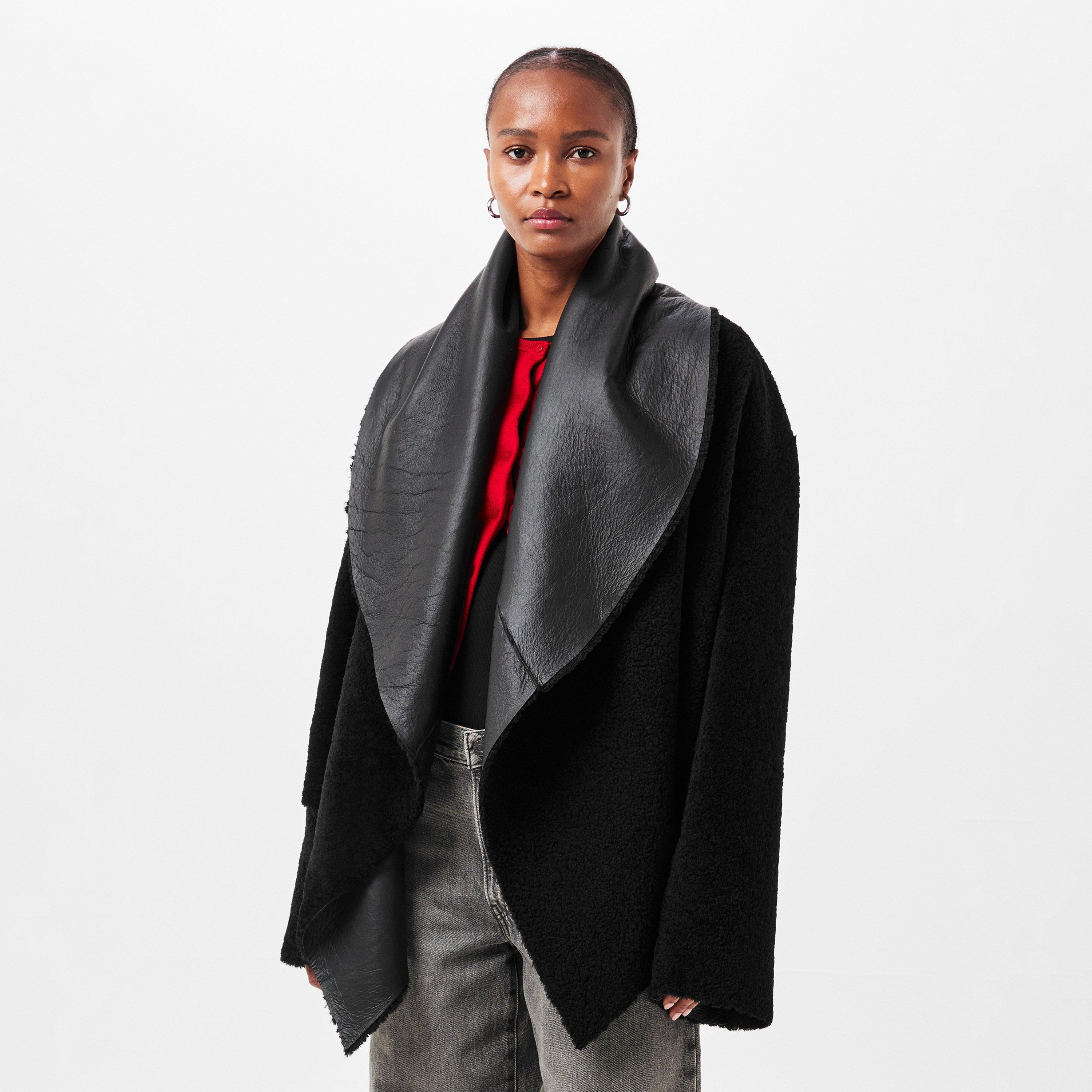 Black - Magda Butrym - Women's Structured Metal Accent Leather Jacket - 3