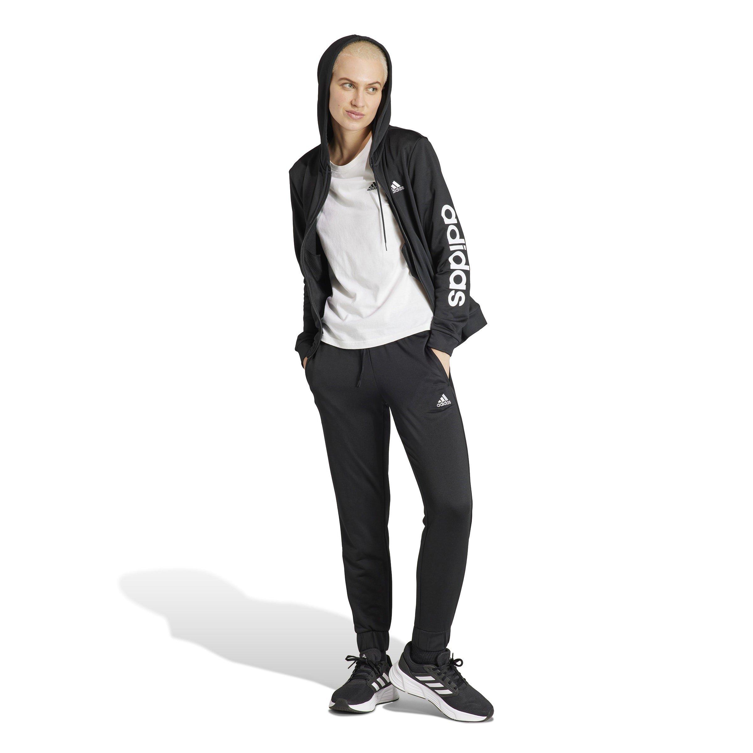 Zwart/Wit - adidas - Linear Tracksuit Womens - 3