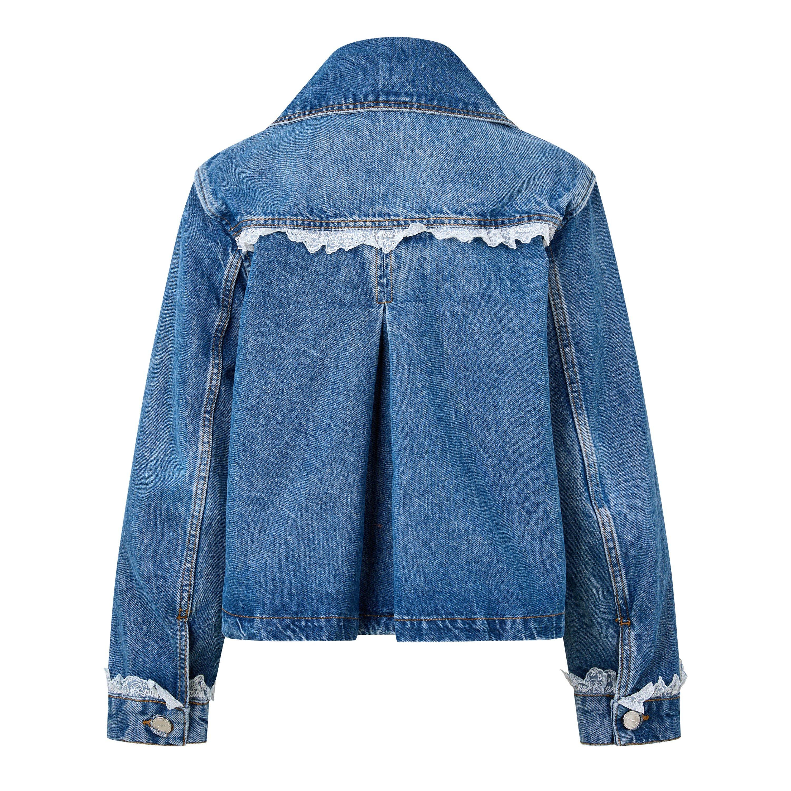 Blue - Ganni - Women's Denim Lace Jacket - 2