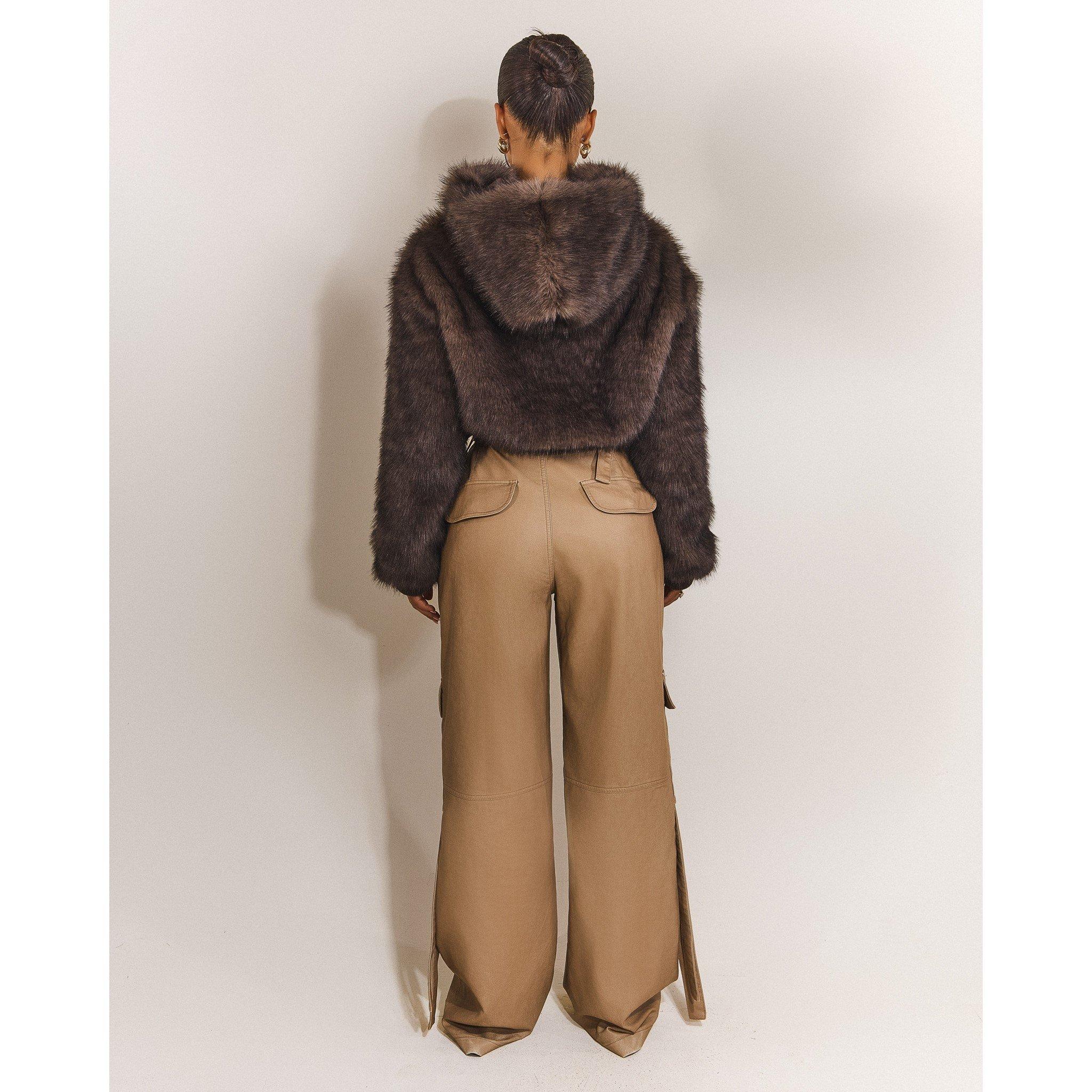 Brown - Mars The Label - Women's Monroe Tailored Bomber Jacket - 3