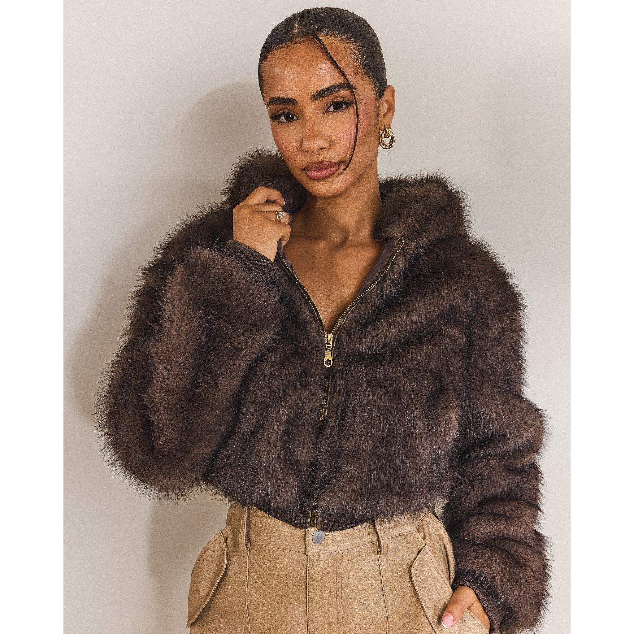 Brown - Mars The Label - Women's Monroe Tailored Bomber Jacket - 4