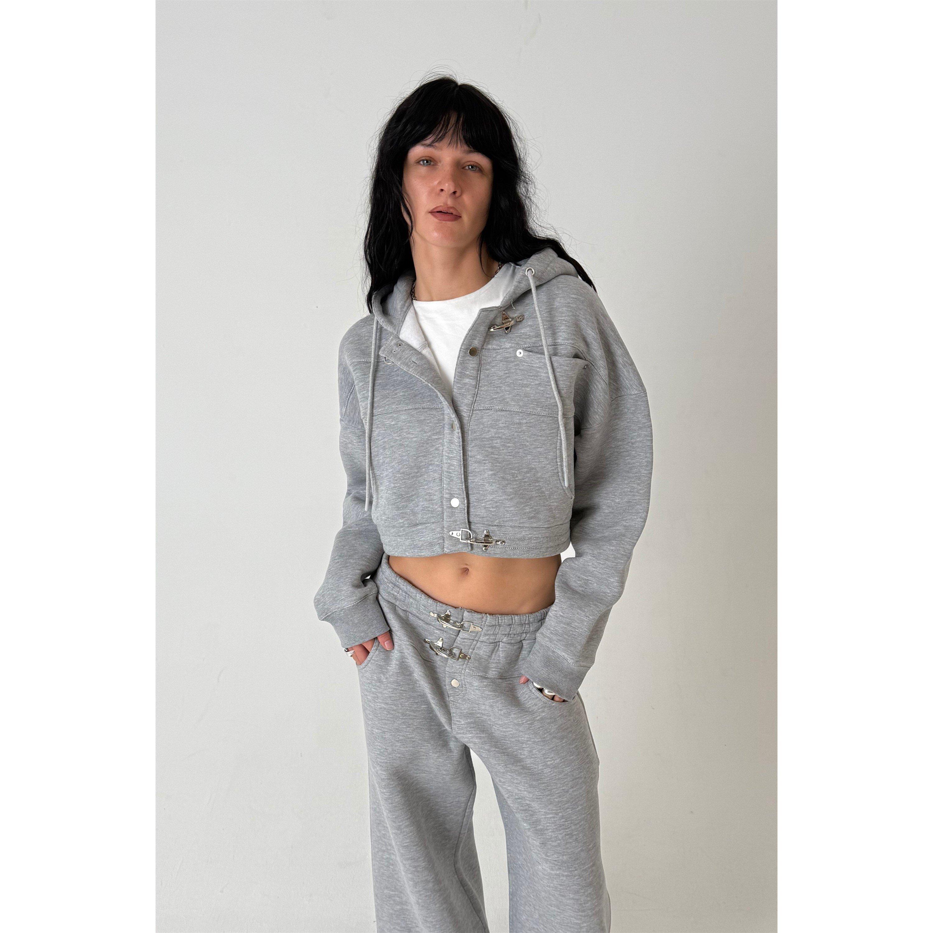 Grey - The Ragged Priest - Women's Cropped Hoodie - 3