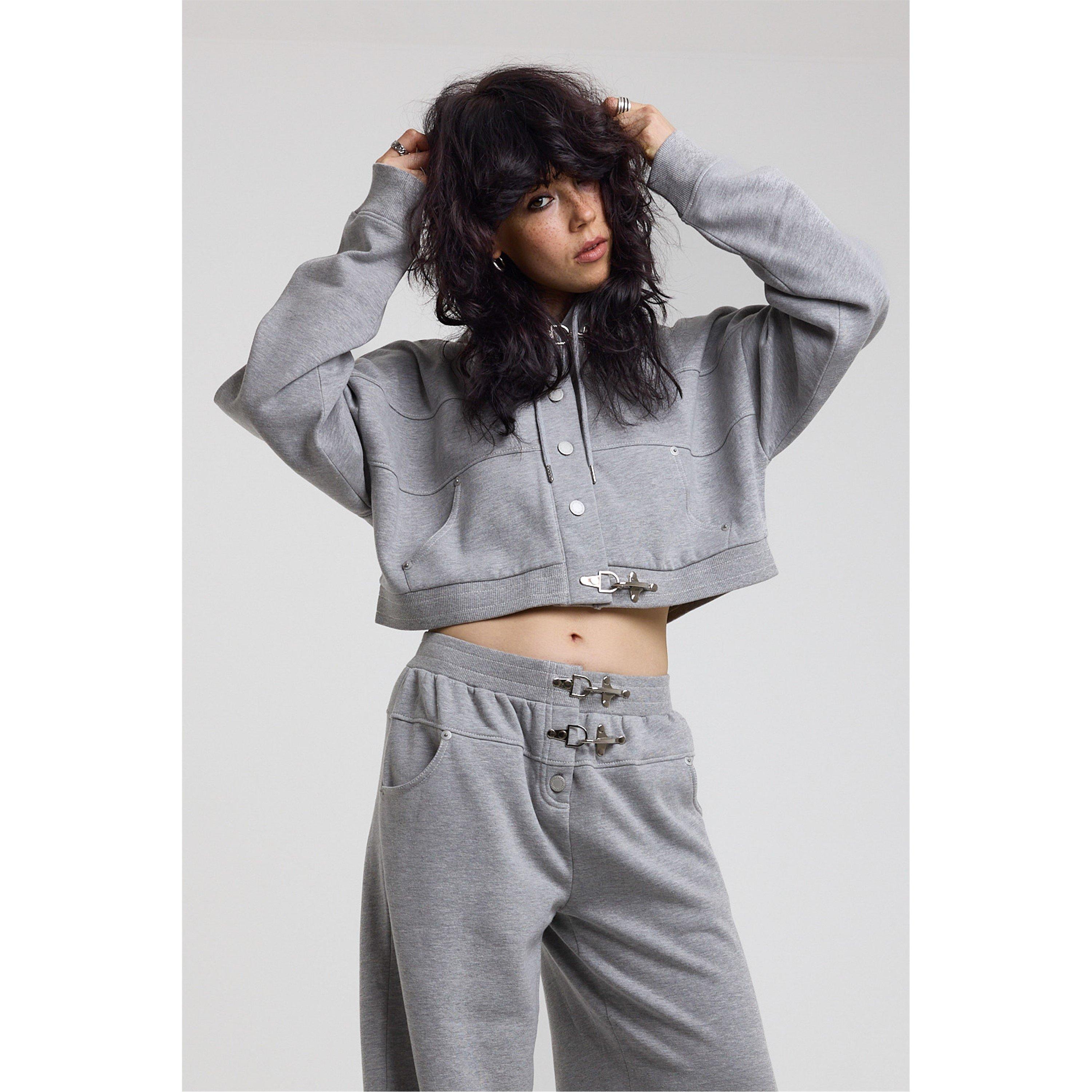 Grey - The Ragged Priest - Women's Cropped Hoodie - 5