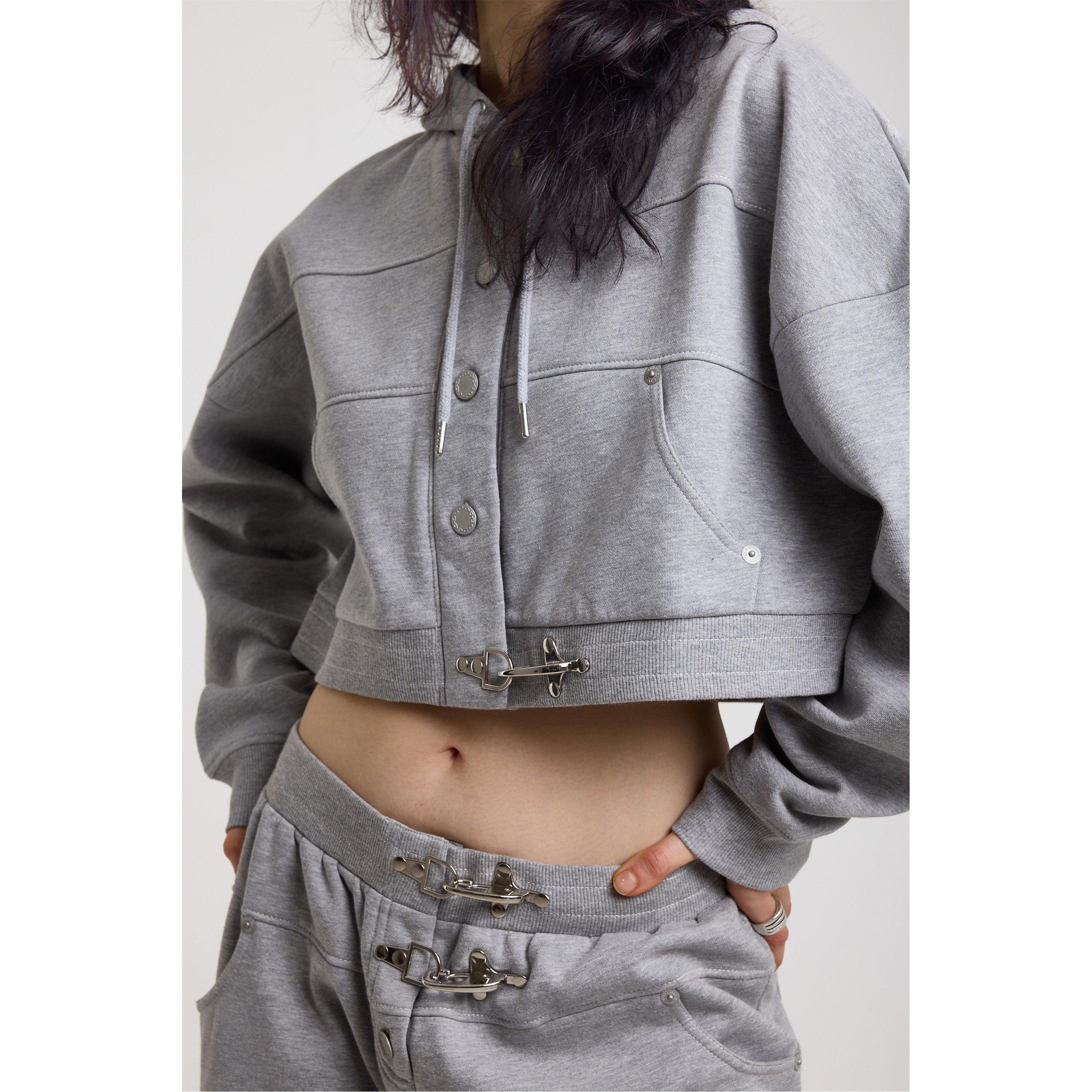 Grey - The Ragged Priest - Women's Cropped Hoodie - 6