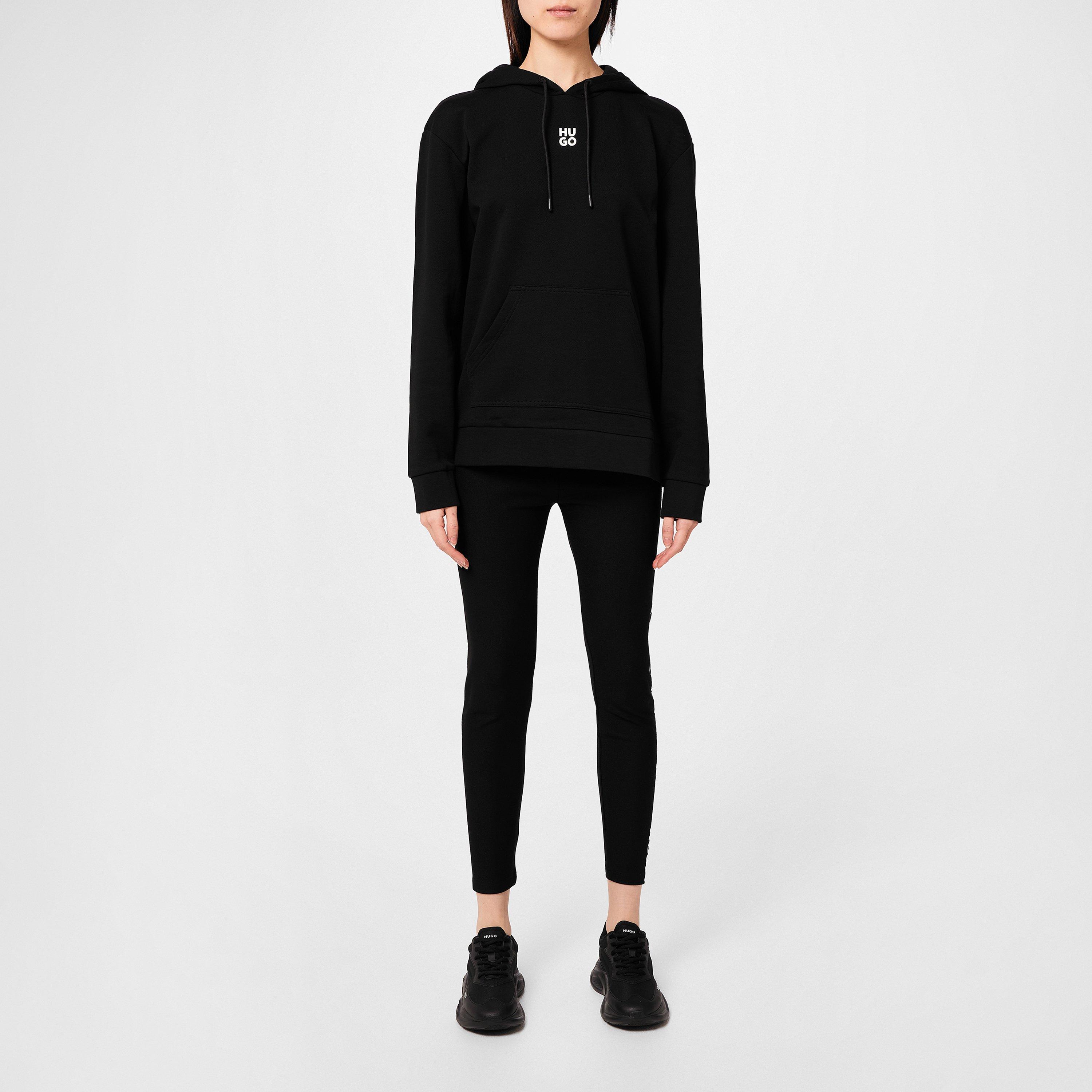 Black - Hugo - Stack Logo Over The Head Hoodie - 6