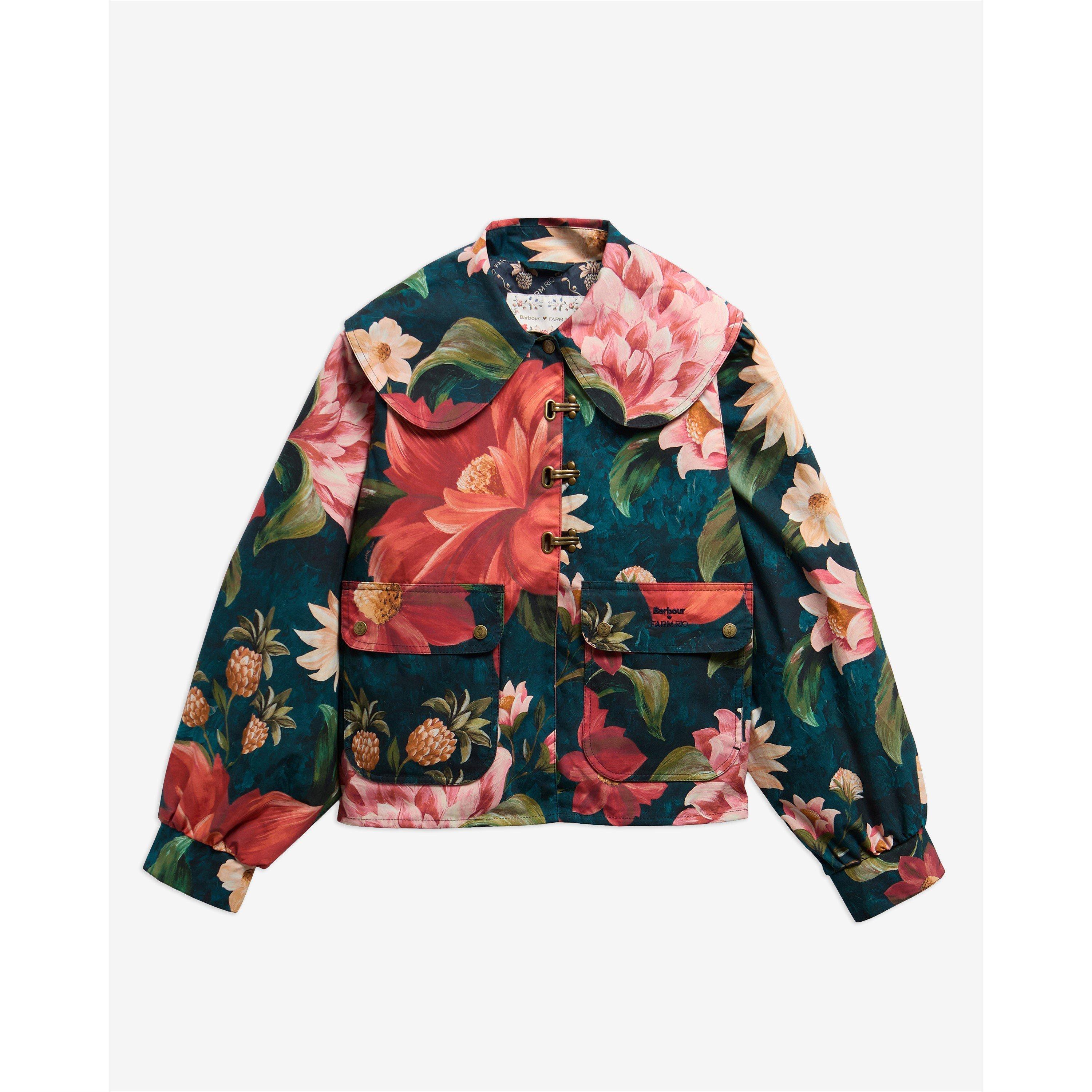 Navy /Fl Navy - Barbour x Farm Rio - Womens Barn Jacket - 1