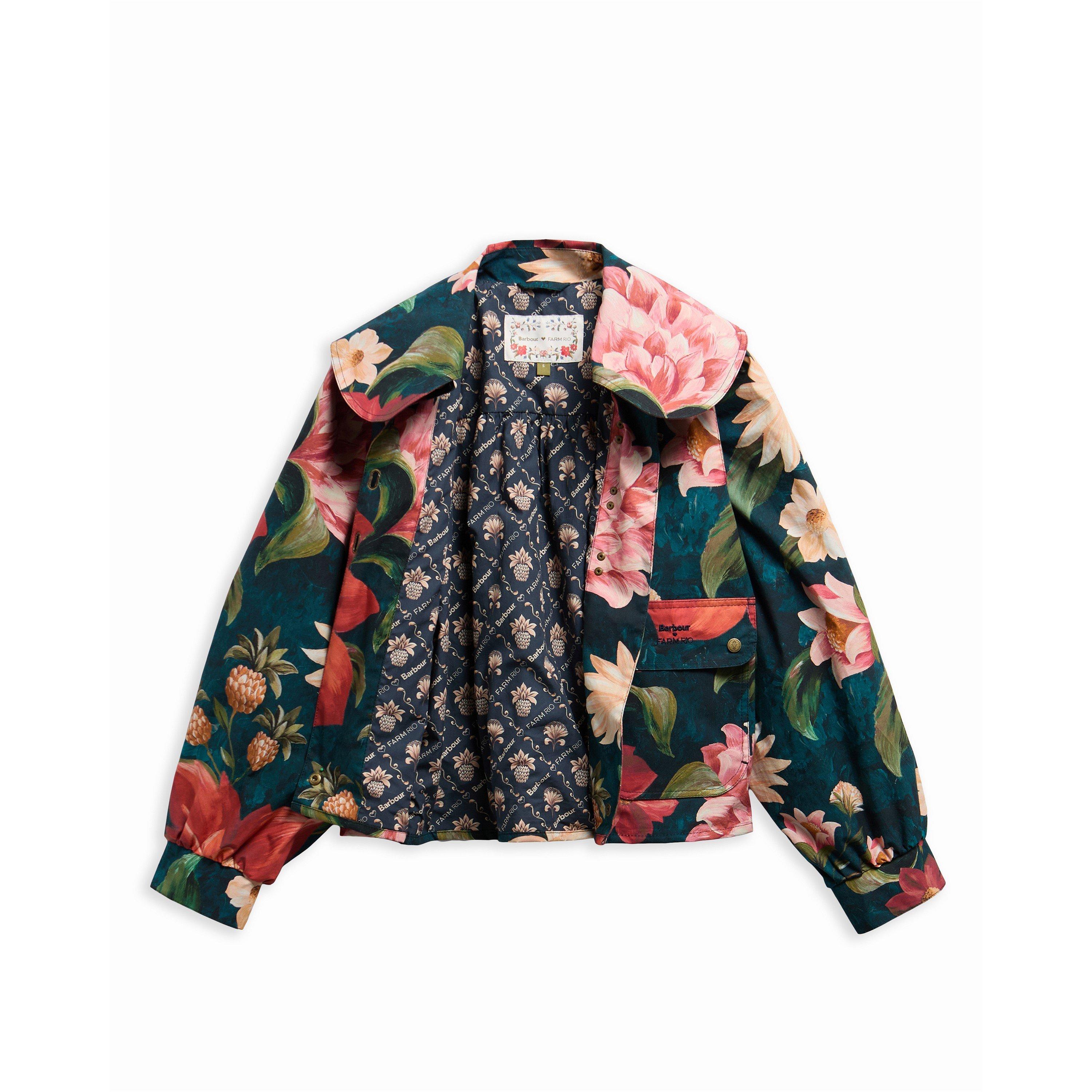 Navy /Fl Navy - Barbour x Farm Rio - Womens Barn Jacket - 2