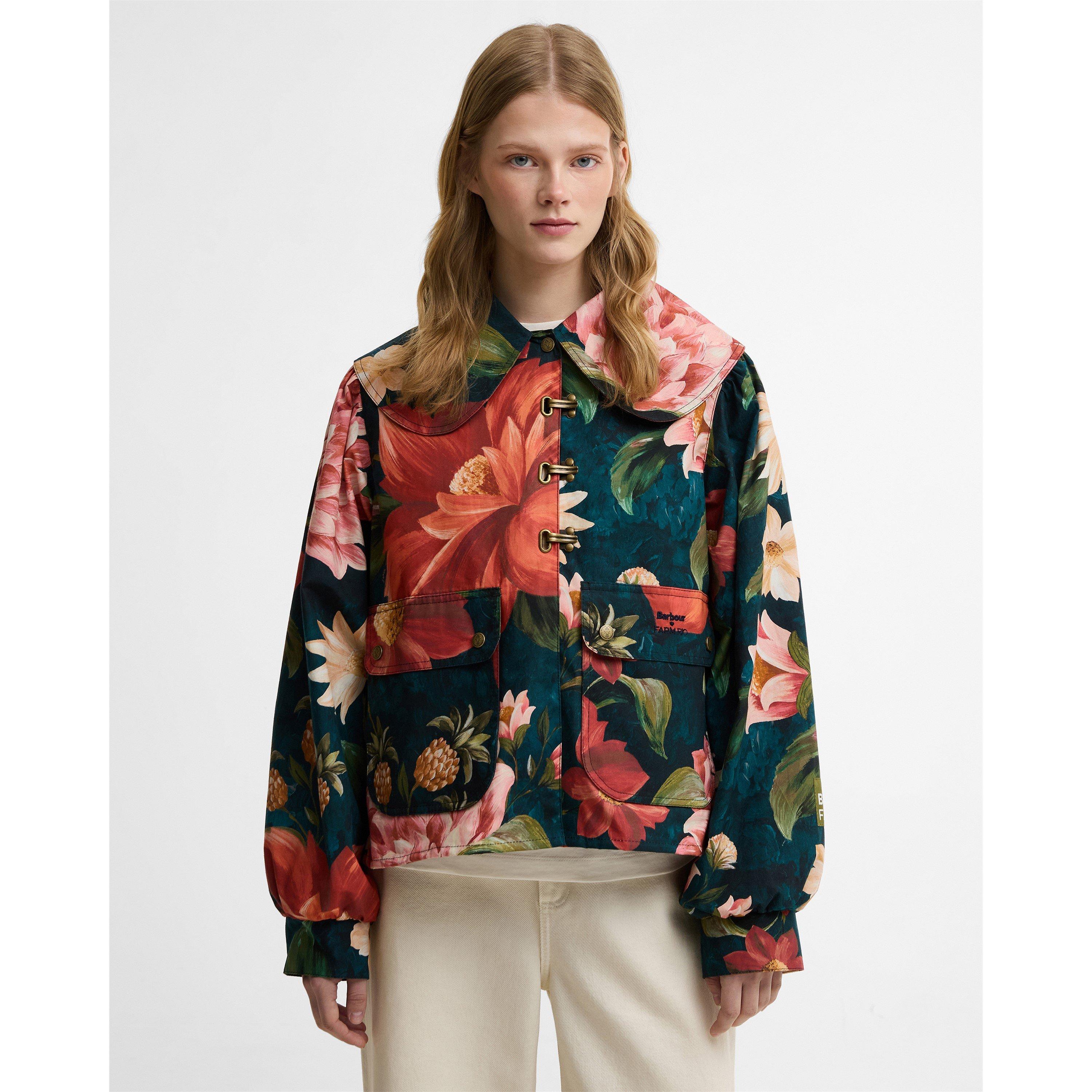 Navy /Fl Navy - Barbour x Farm Rio - Womens Barn Jacket - 3