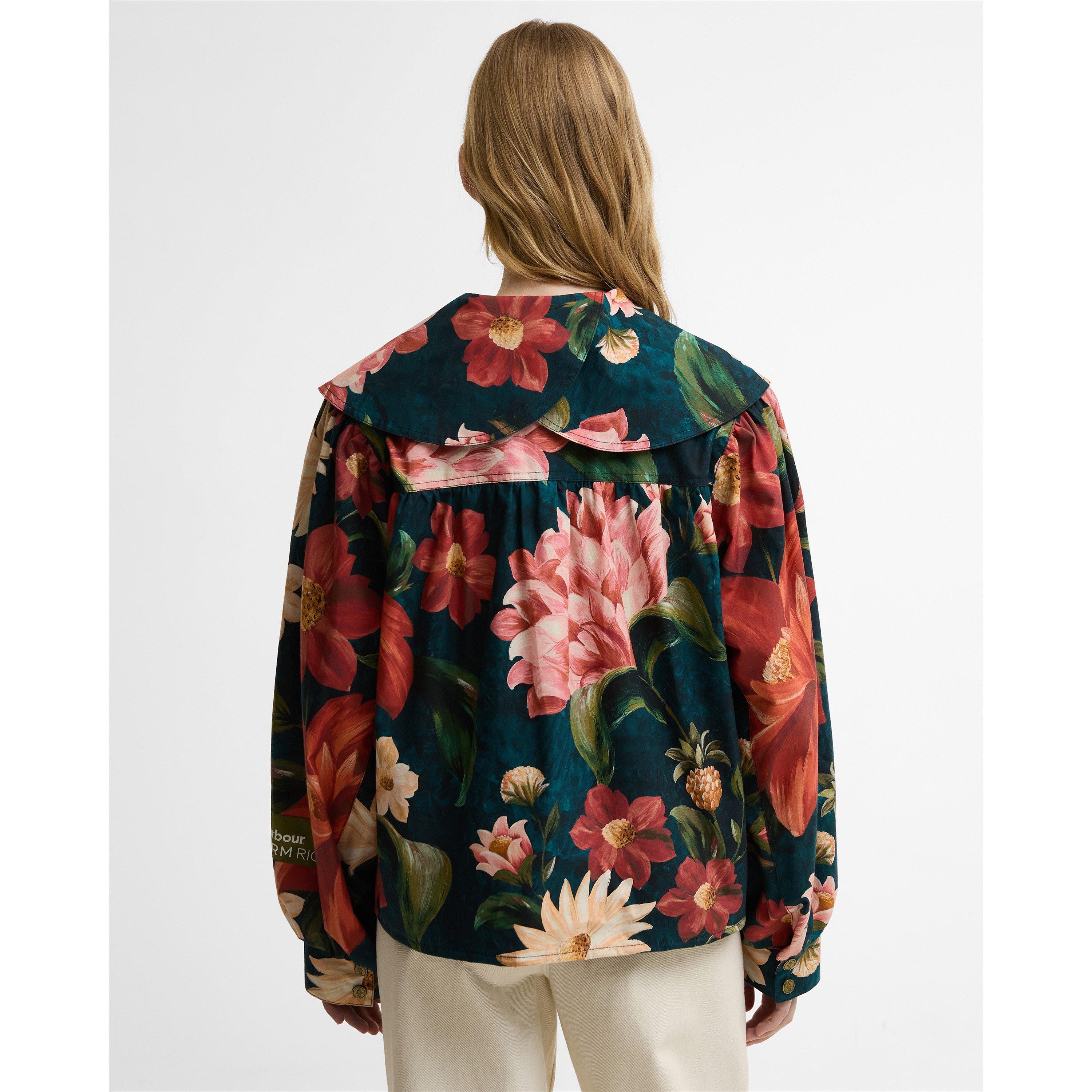 Navy /Fl Navy - Barbour x Farm Rio - Womens Barn Jacket - 4