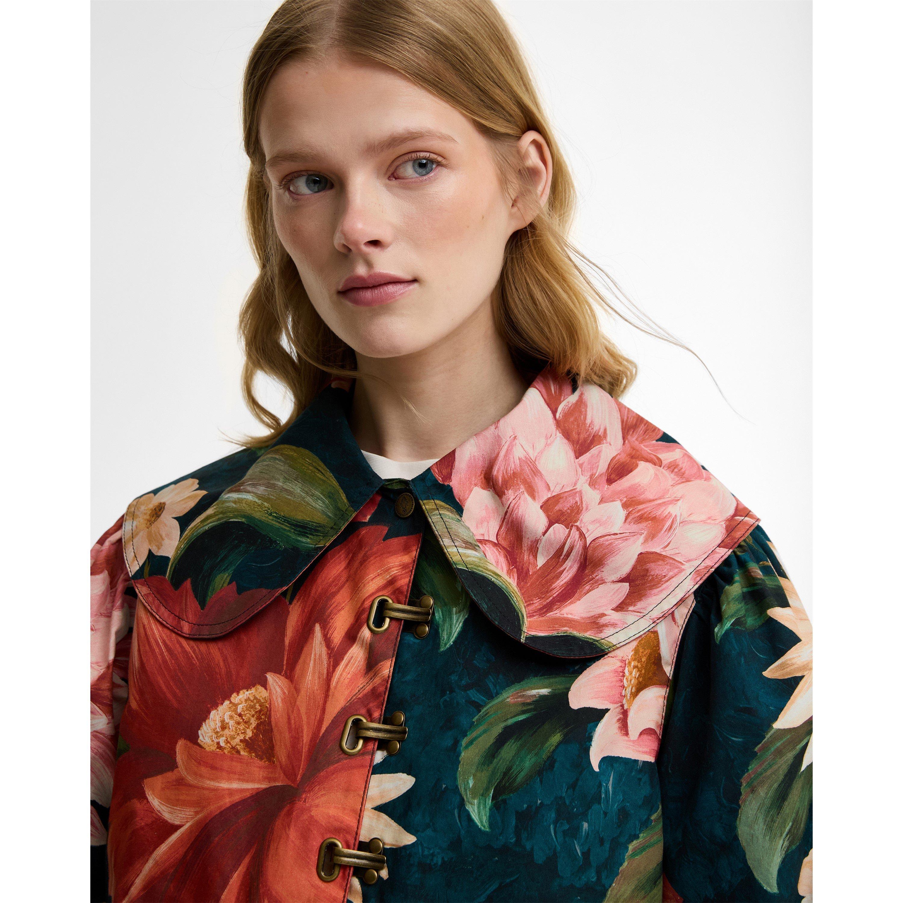 Navy /Fl Navy - Barbour x Farm Rio - Womens Barn Jacket - 5