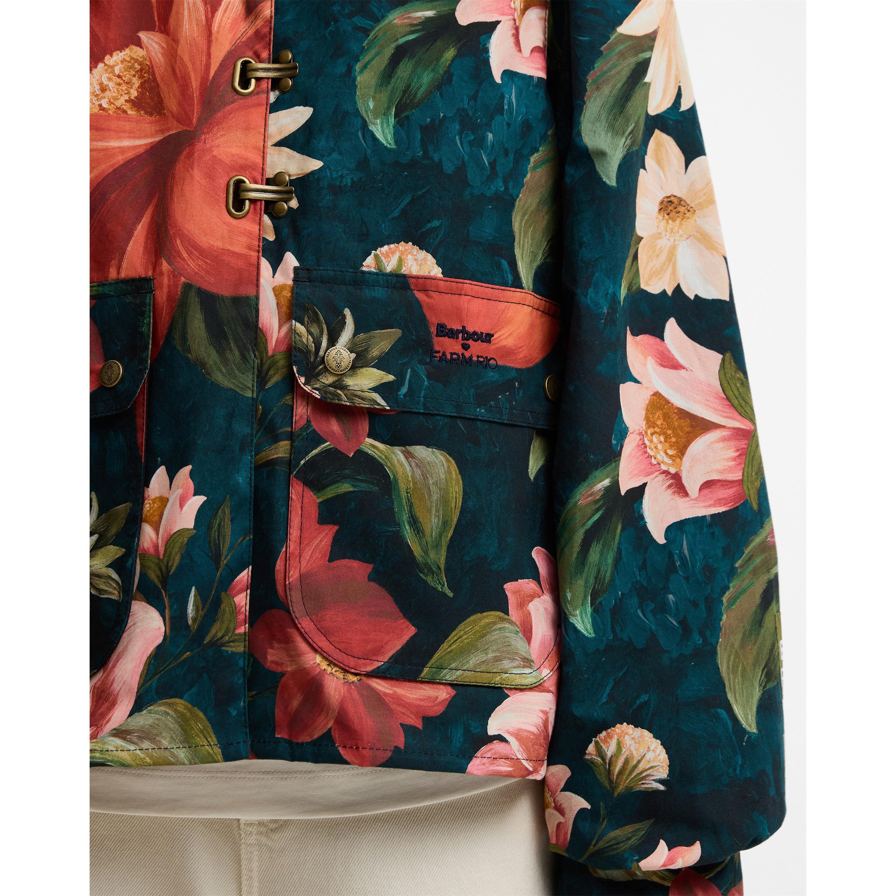 Navy /Fl Navy - Barbour x Farm Rio - Womens Barn Jacket - 7